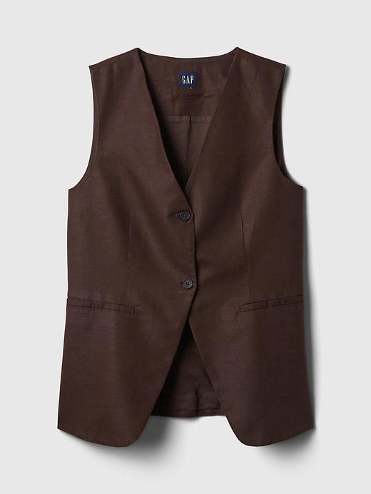 Linen-Cotton Longline Vest Product Image