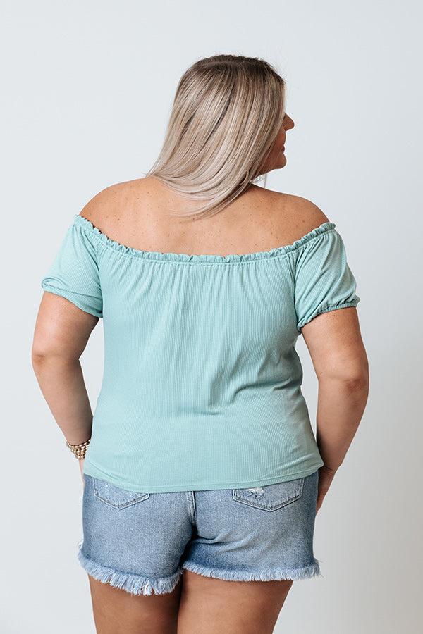 Shape Of My Heart Top In Ocean Wave Curves Product Image