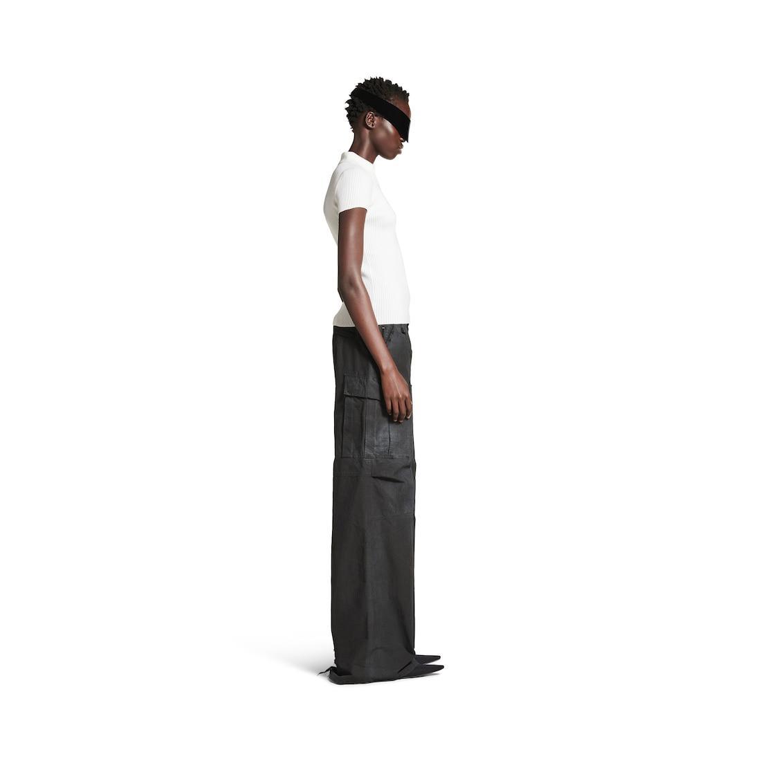 Women's Fitted Polo Top in White Product Image
