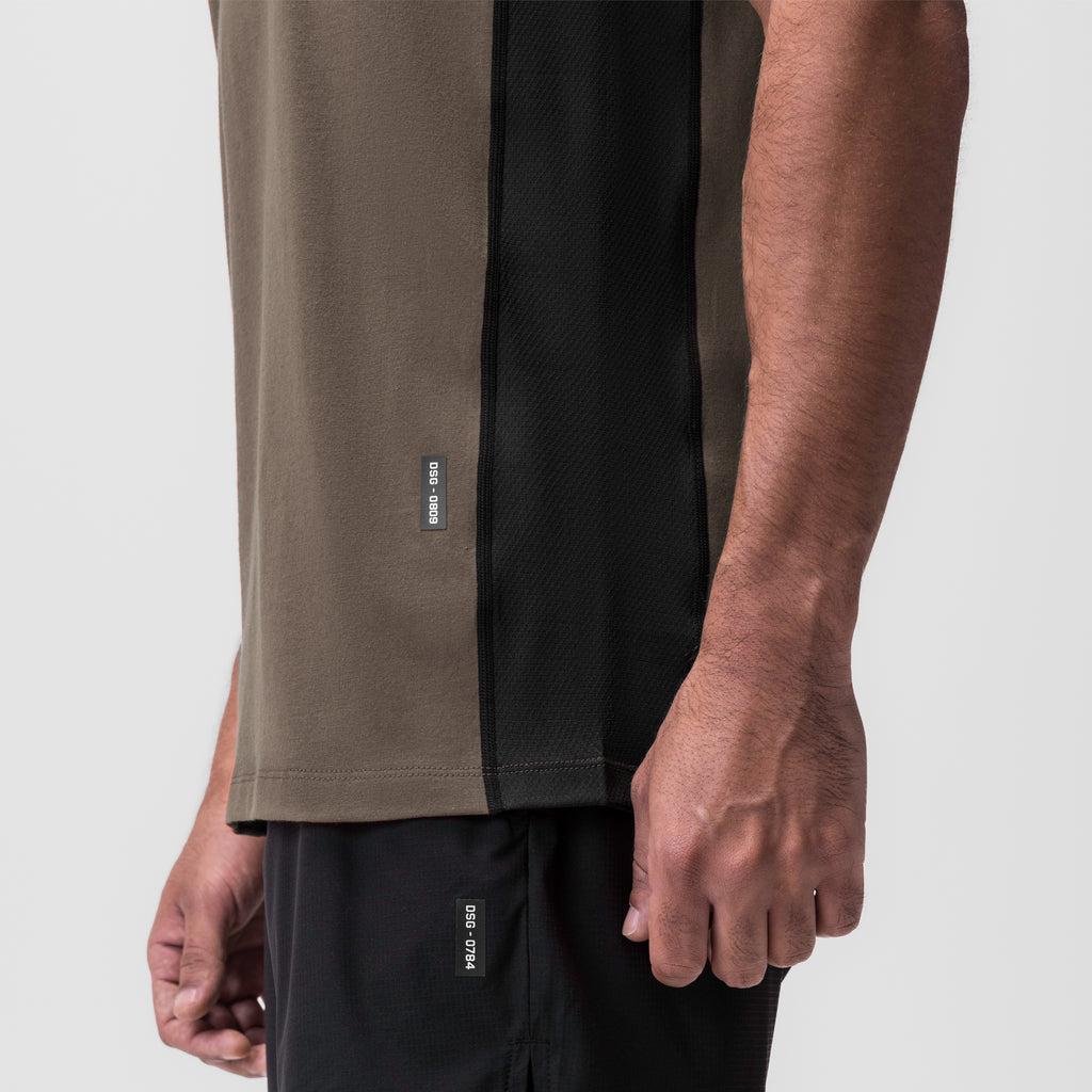 0809. Supima® Mesh Panel Training Singlet - Deep Taupe Product Image