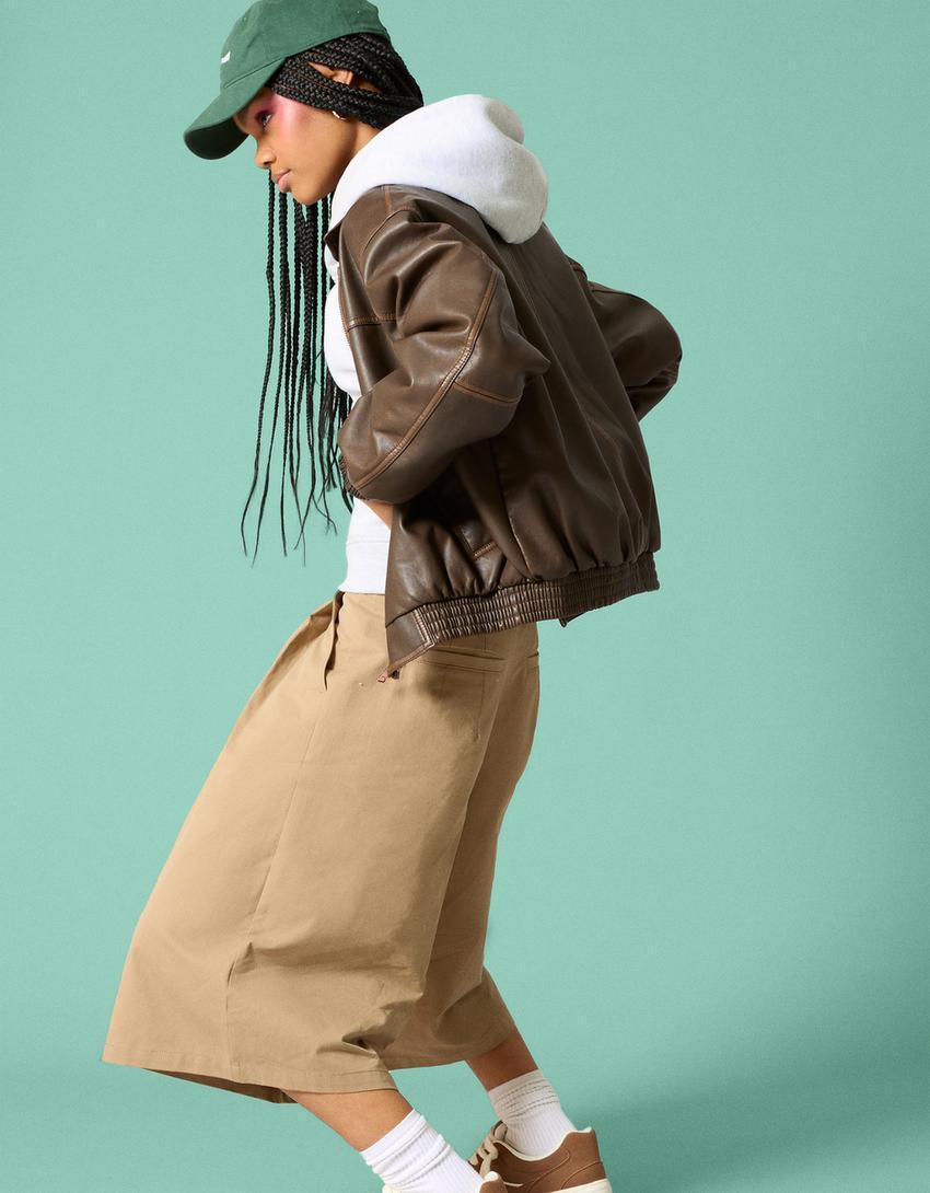 Faux leather oversize jacket Product Image