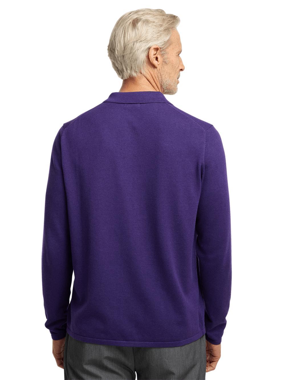 Supima Cotton Button Front Polo - Plum Product Image