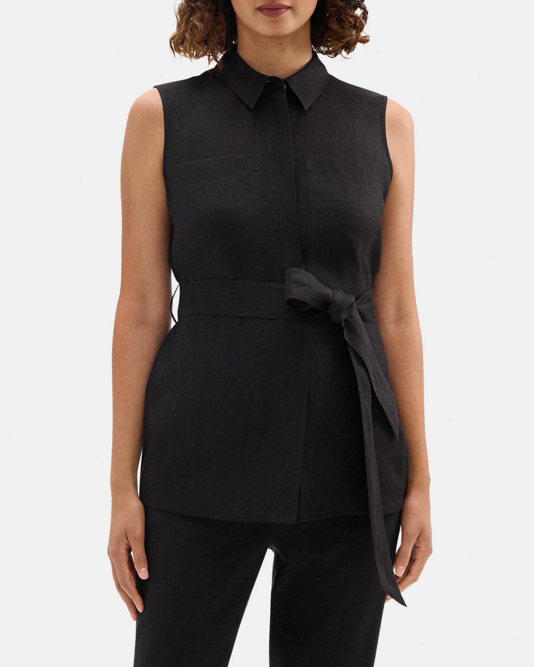 Belted Patch Pocket Shirt in Hemp Product Image