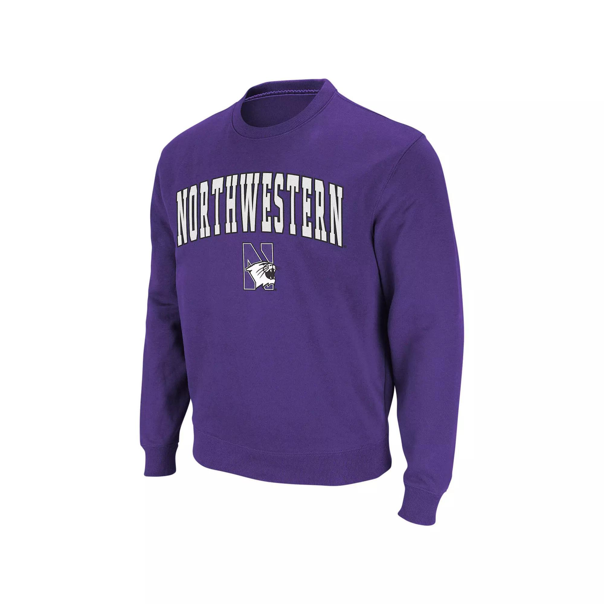 Men's Colosseum Purple Northwestern Wildcats Arch & Logo Crew Neck Sweatshirt, Size: Large Product Image