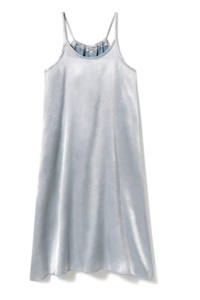 RUBY Satin Nightgown With Spaghetti Strap And Gathered Back Product Image