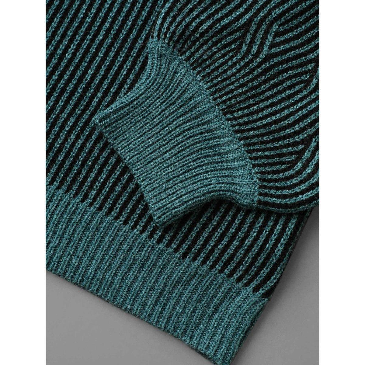 Plus Size Cable Knit V-Neck Raglan Sleeve Pullover Cyan Women Casual Loose Long Sleeve V-neck Everyday Pullovers BloomChic 30/6X Product Image