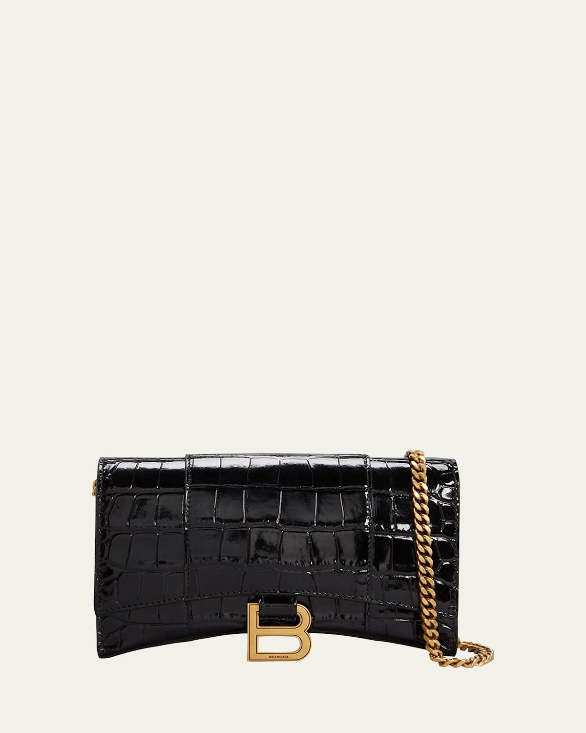 Hourglass Shiny Mock-Croc Chain Wallet Product Image
