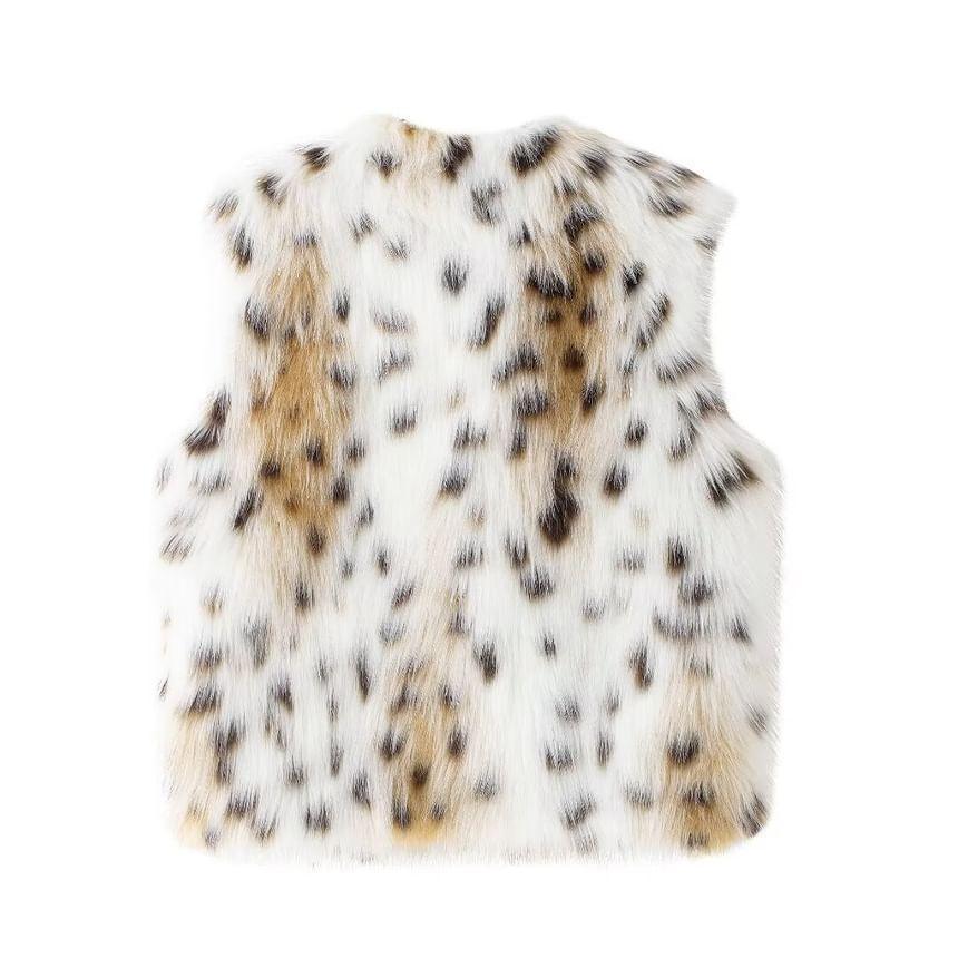 Animal Print Fluffy Vest Product Image