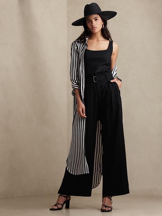Linen-Blend Paperbag Pant Product Image