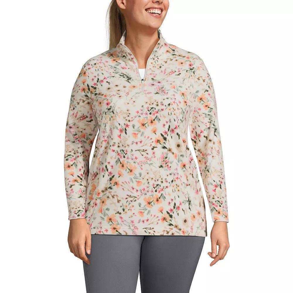 Plus Size Lands End 1/4-Zip Fleece Pullover, Womens Product Image