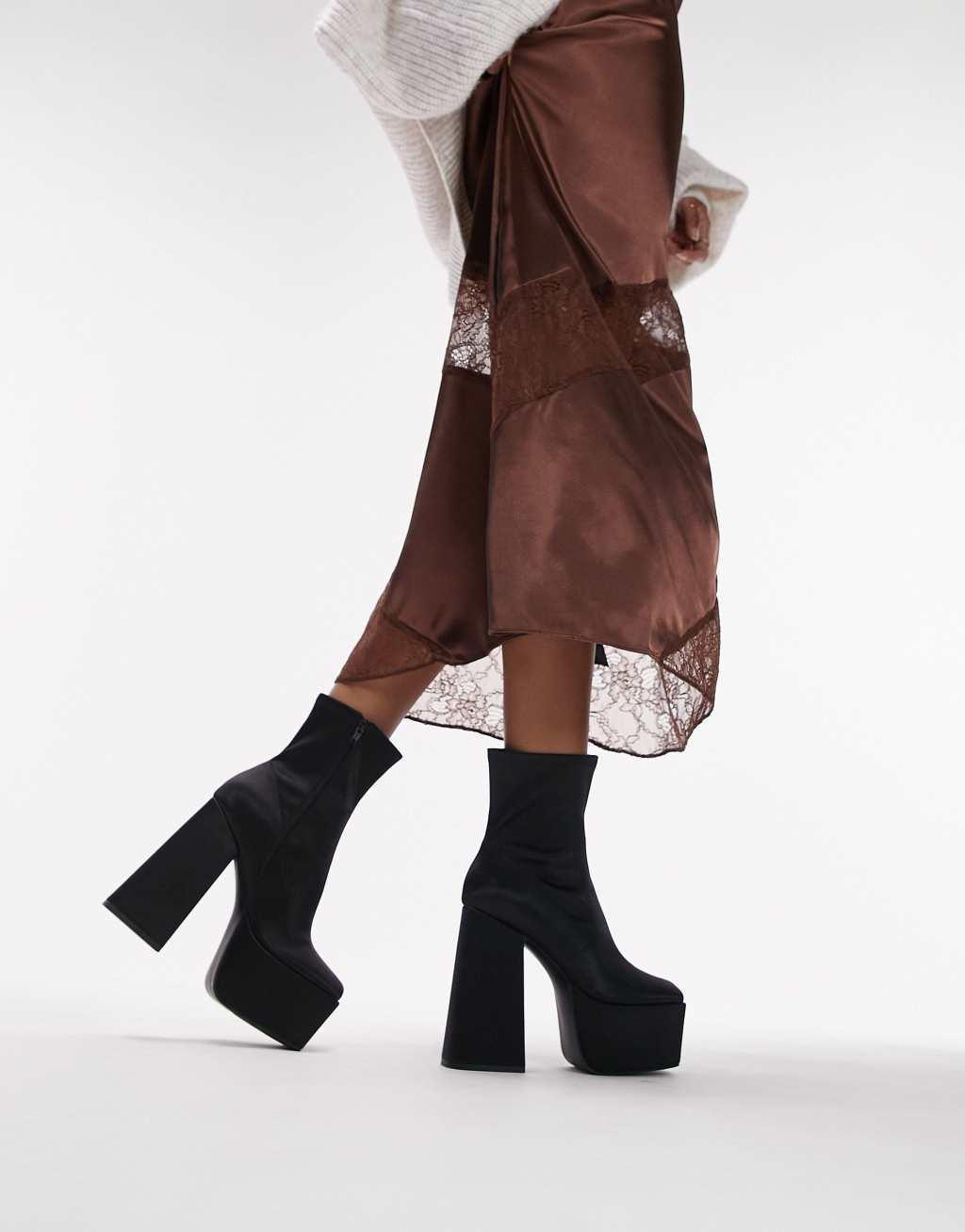 Topshop Wide Fit Martha over the knee stretch boot Product Image