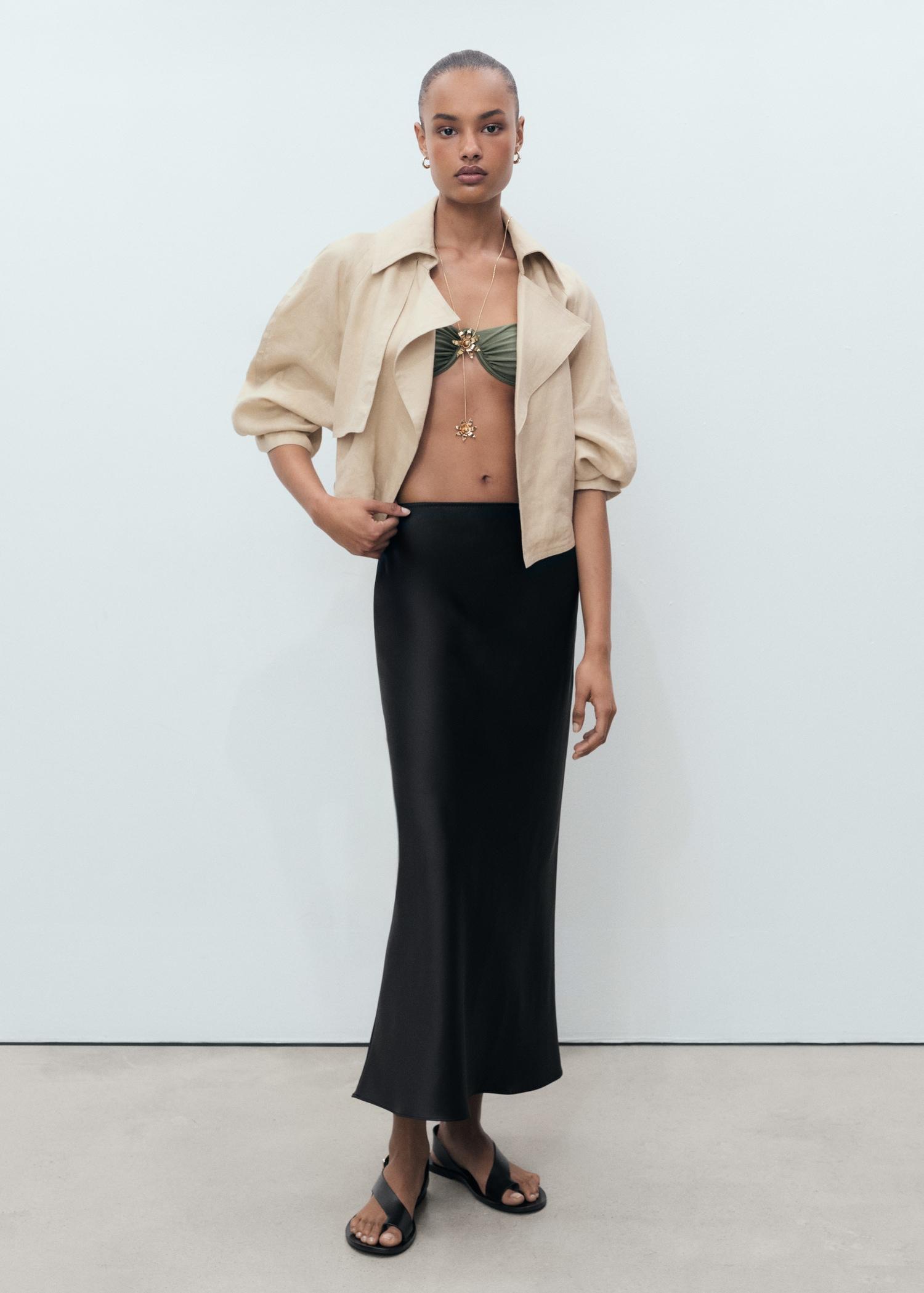 Satin long skirt - Women | MANGO USA Product Image