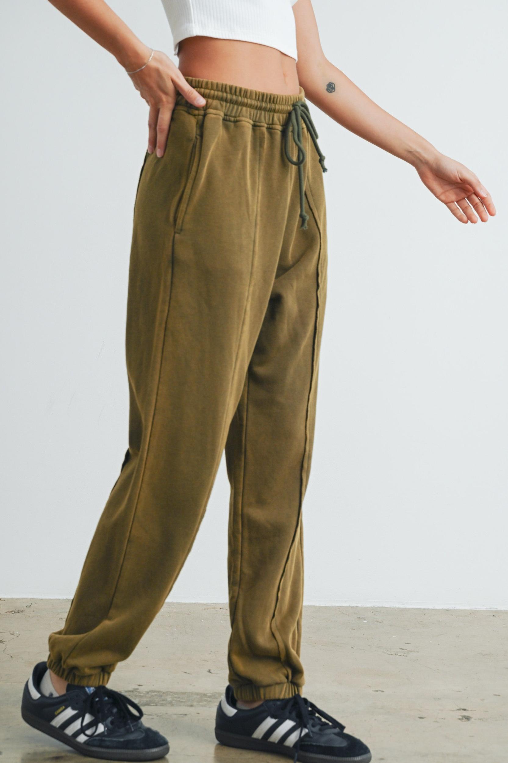 Washed Drawstring Jogger Pants Product Image