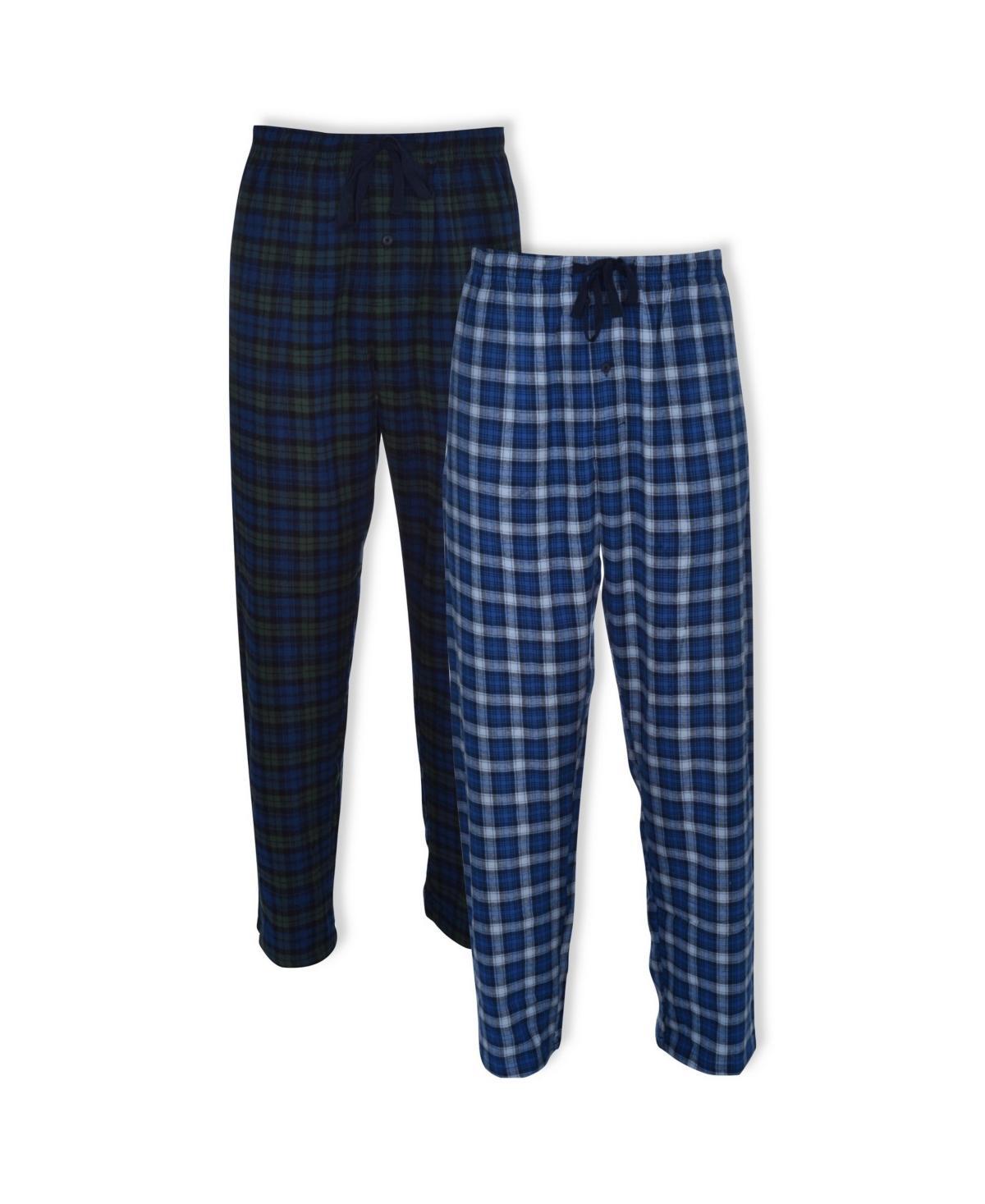 Big & Tall Hanes® 2 Pack Plaid Flannel Pajama Pants, Men's, Size: 3XLT, Red Black Plaid Product Image
