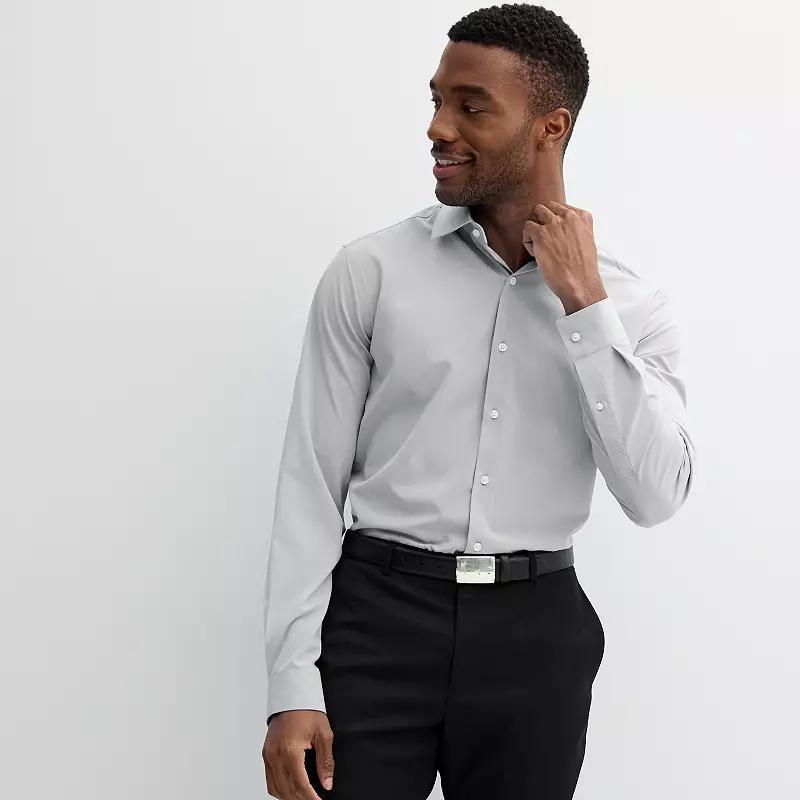 Men's Apt. 9® Performance Regular-Fit Wrinkle Resistant Dress Shirt, Size: Medium-34/35, Black Solid Product Image
