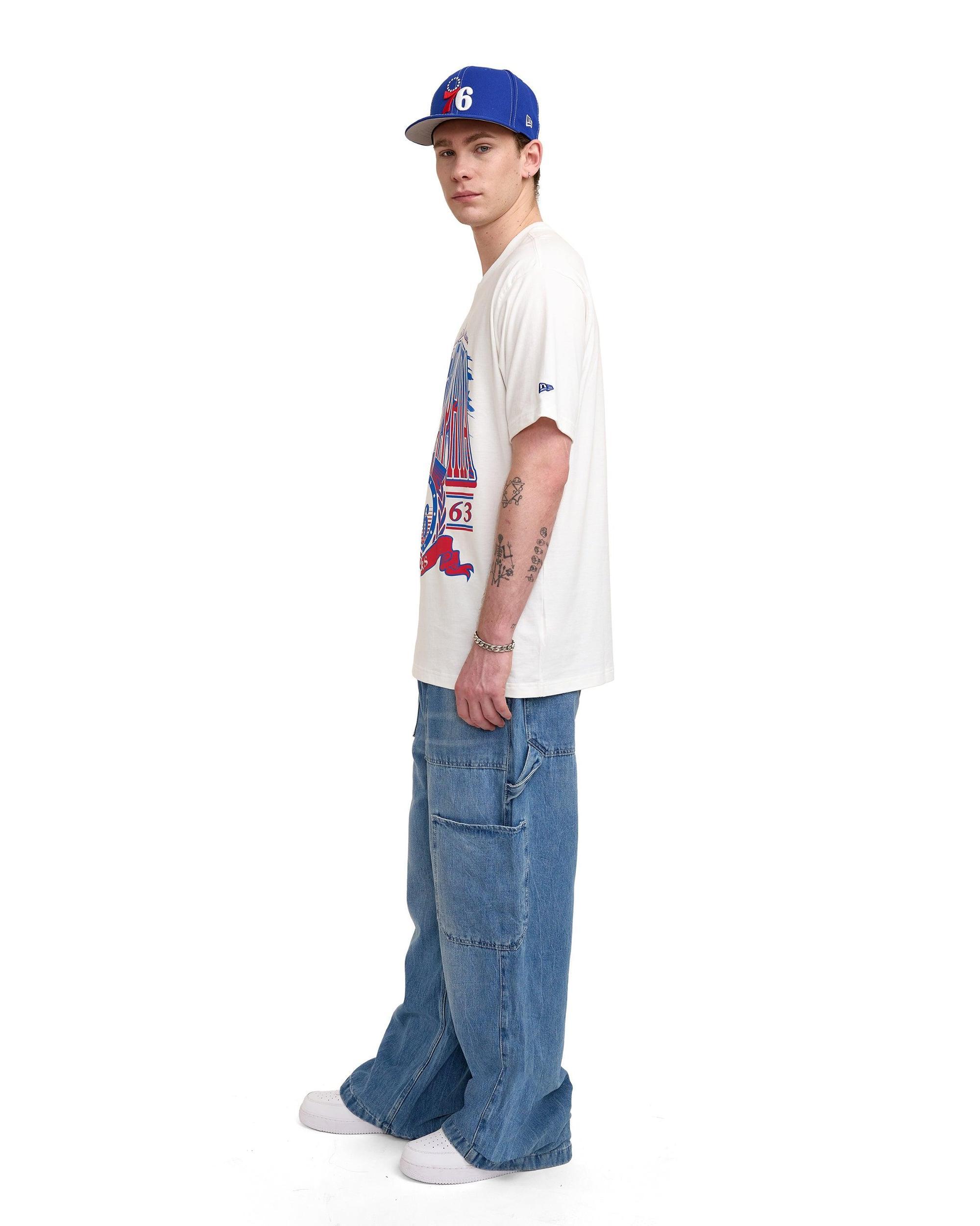 Philadelphia 76ers Sport Classics White T-Shirt Male Product Image