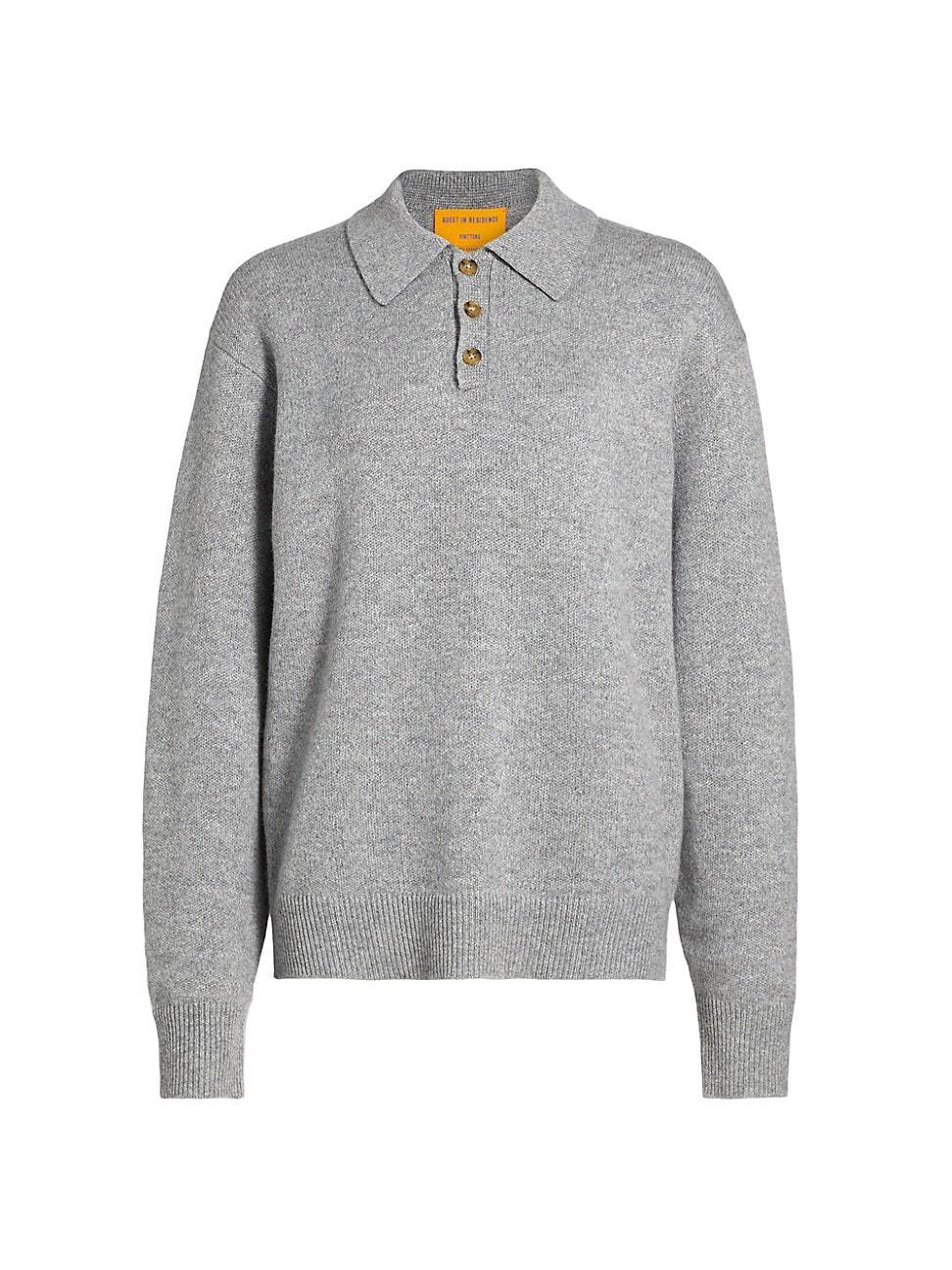 Womens Allday Cashmere Polo Shirt Product Image