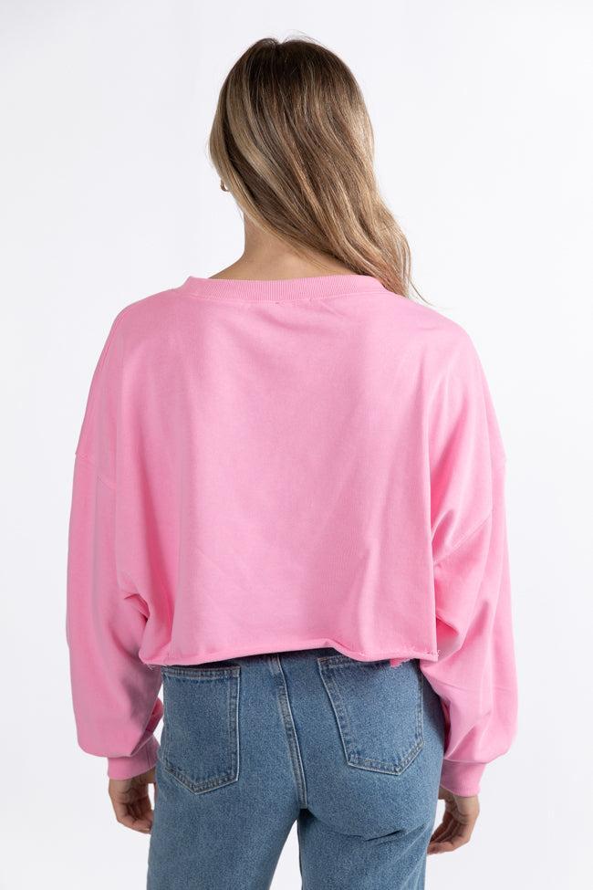 Candy Cane Dreams Pink Sequin Patch Sweatshirt FINAL SALE Product Image