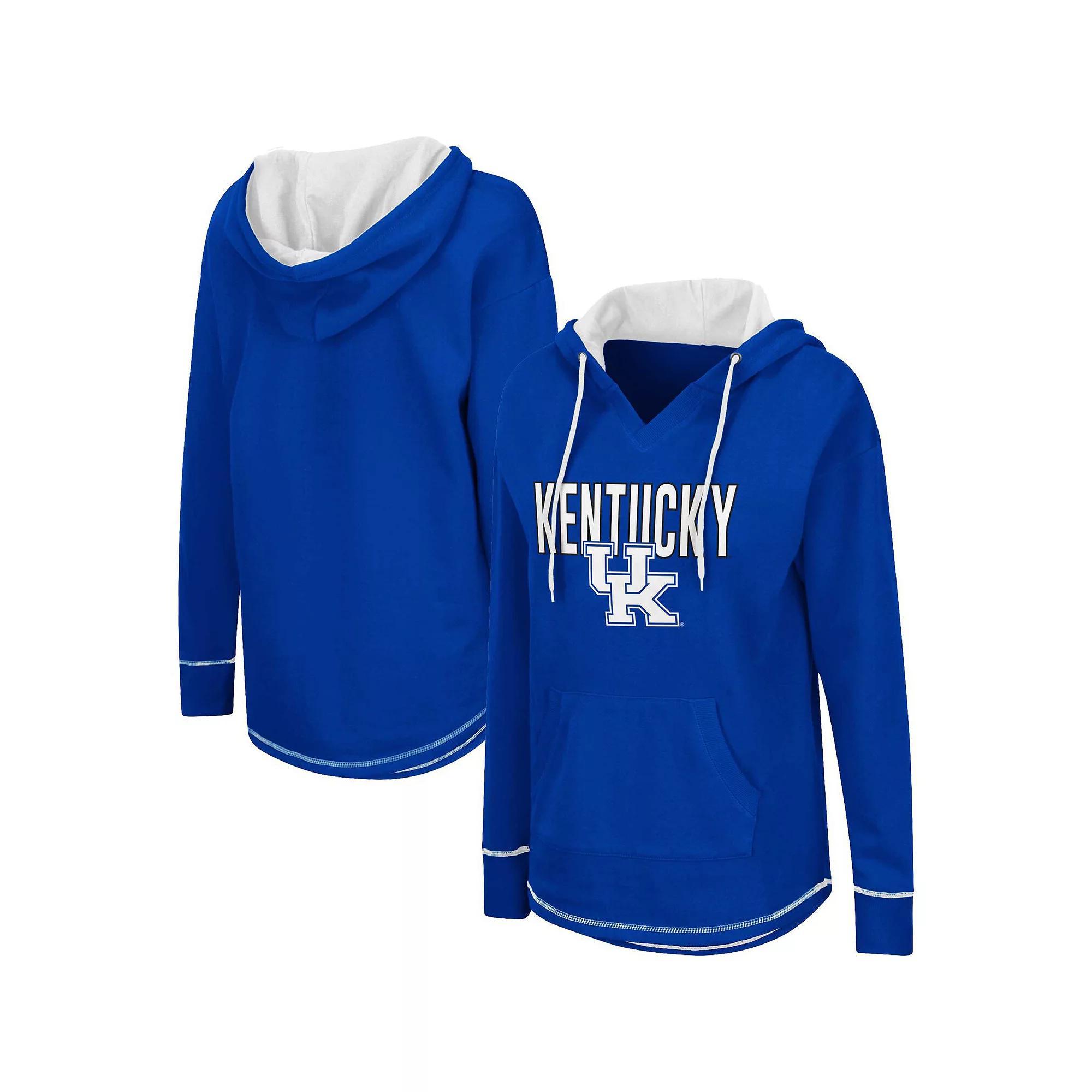 Women's Colosseum Royal Kentucky Wildcats Tunic Pullover V-Neck Hoodie, Size: Small, Blue Product Image