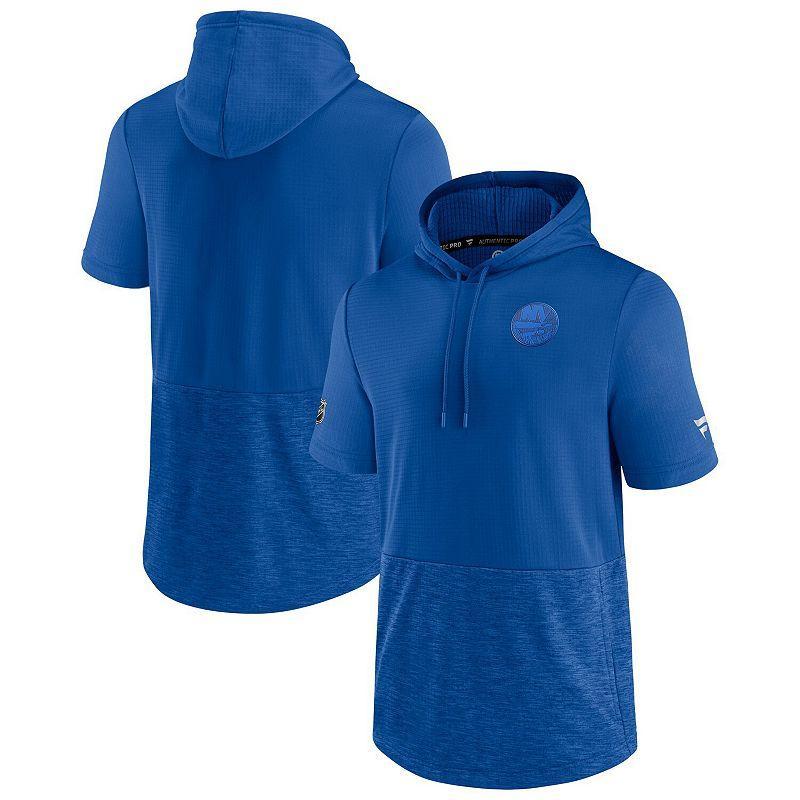 Men's Fanatics Branded Royal New York Islanders Authentic Pro Travel and Training Short Sleeve Pullover Hoodie, Size: Medium, Isl Blue Product Image