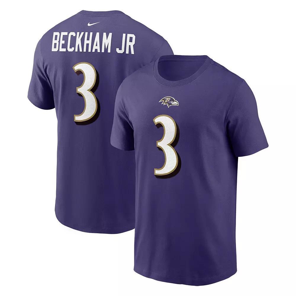 Men's Nike Odell Beckham Jr. Purple Baltimore Ravens Player Name & Number T-Shirt, Size: XL Product Image