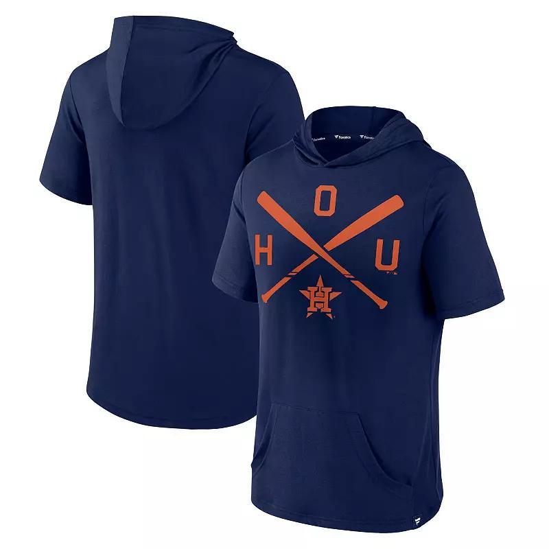 Men's Fanatics Navy Cleveland Guardians Iconic Rebel Short Sleeve Pullover Hoodie, Size: Small, Grd Blue Product Image