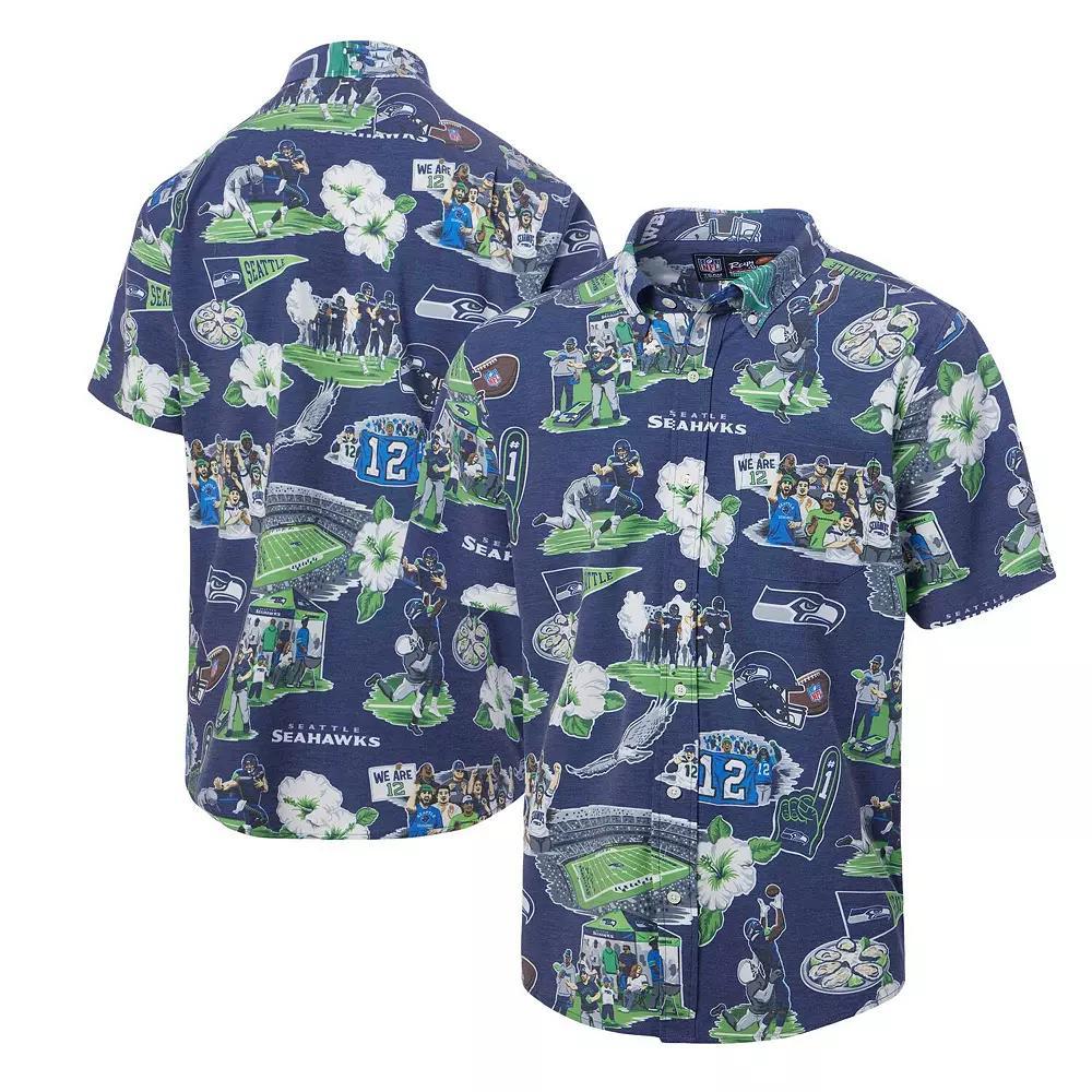 Men's Reyn Spooner College Navy Seattle Seahawks Scenic Button-Down Shirt, Size: Small, Blue Product Image