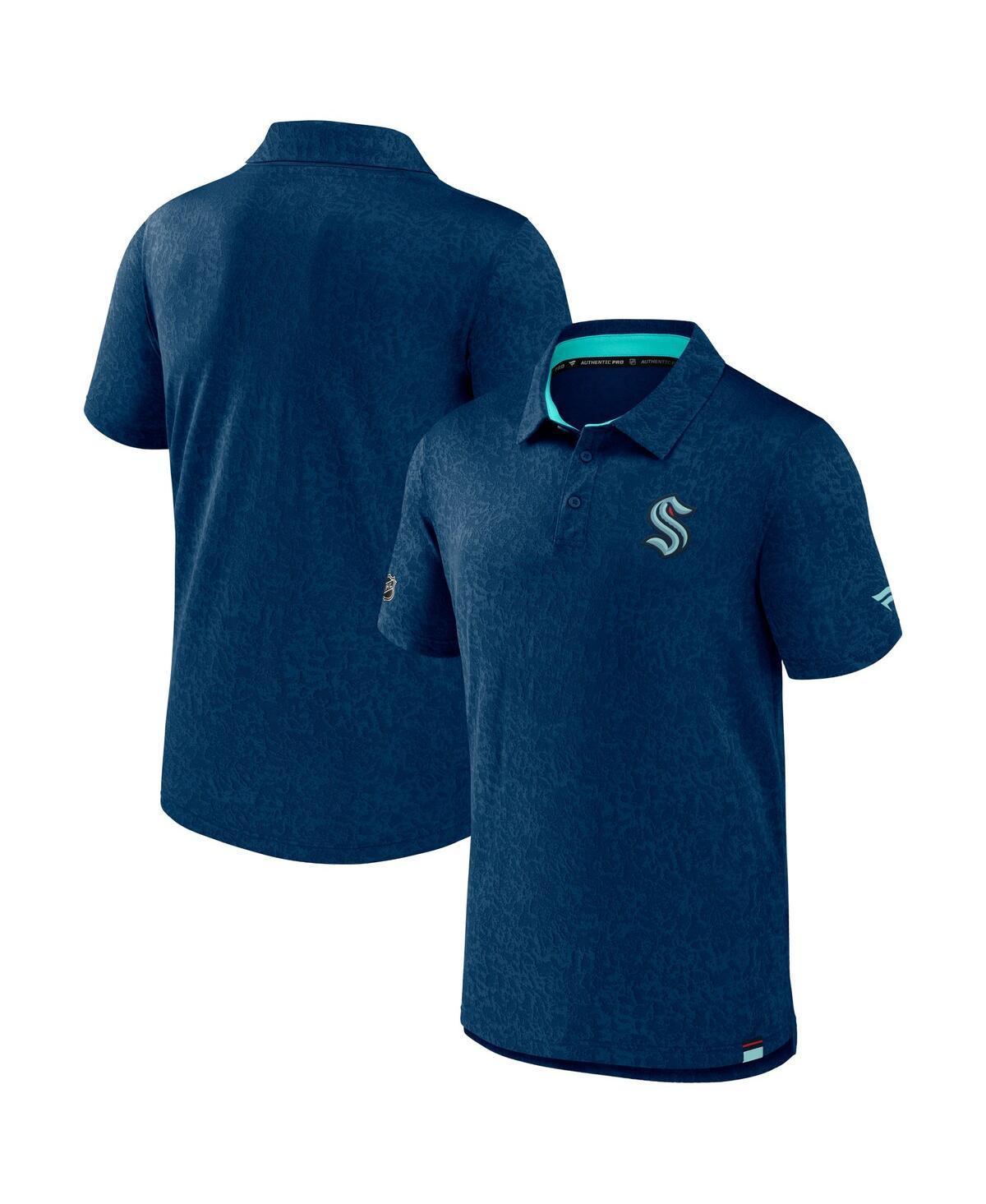 Men's Fanatics Branded  Deep Sea Blue Seattle Kraken Authentic Pro Jacquard Polo, Size: Medium, Krk Blue Product Image