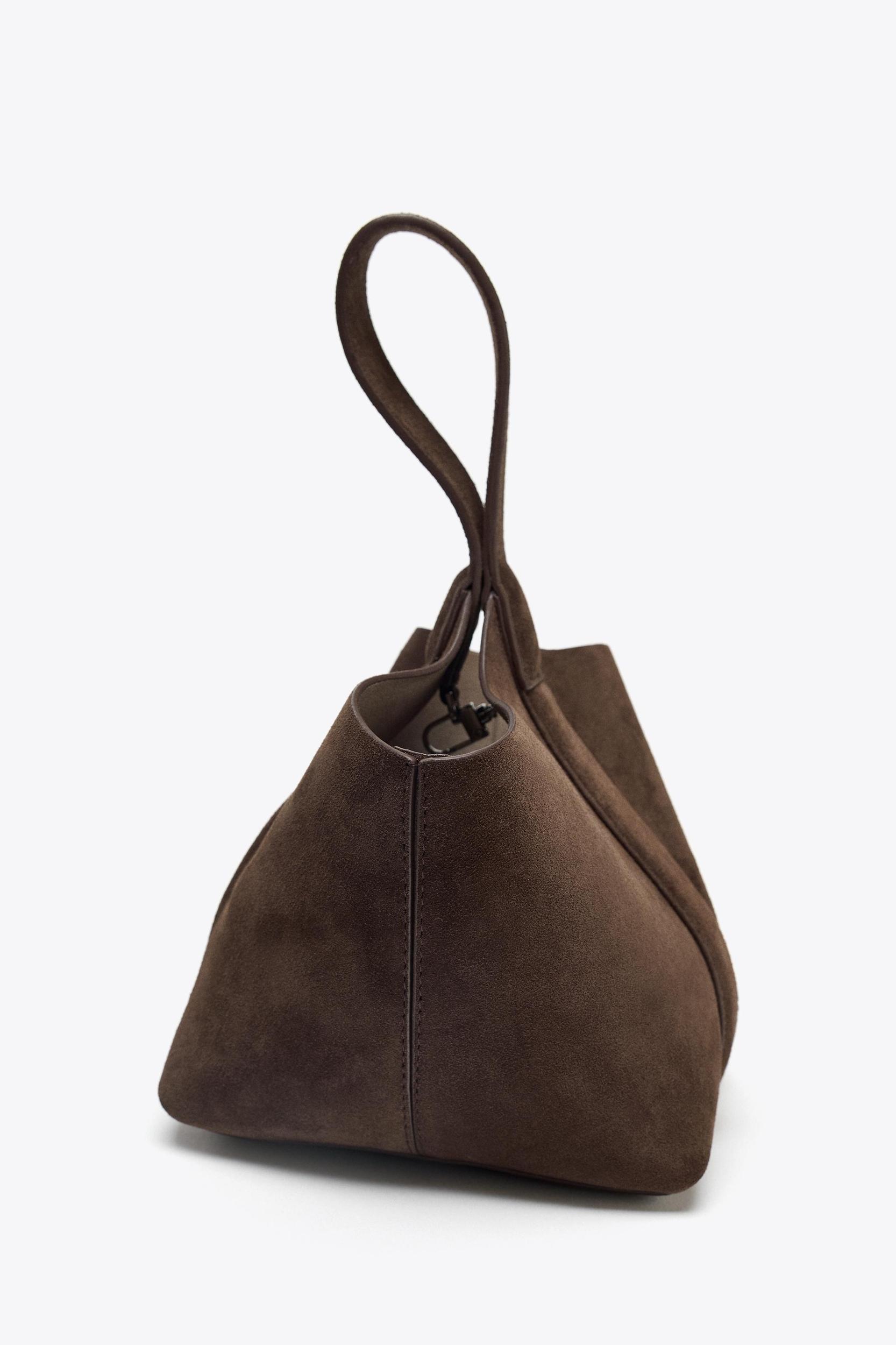 SPLIT LEATHER MINI BUCKET BAG Product Image