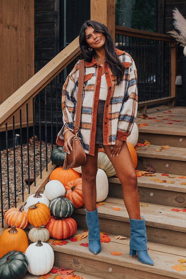 Brown Sugar Smiles Plaid Jacket Product Image