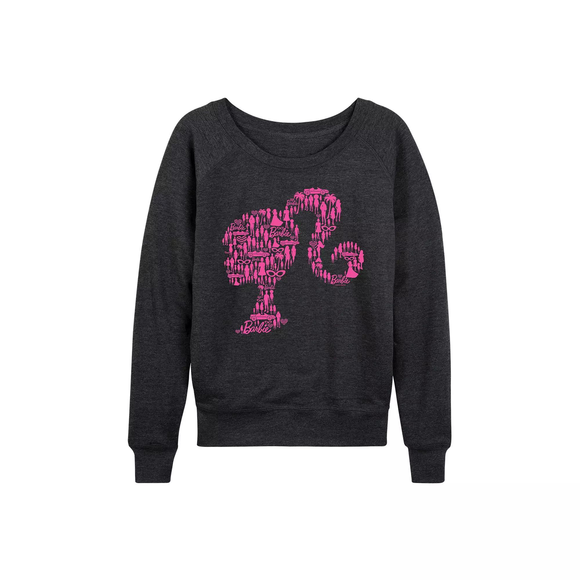 Women's Barbie® Lifestyle French Terry Long Sleeve Tee, Girl's, Size: Medium, Heather Grey Product Image