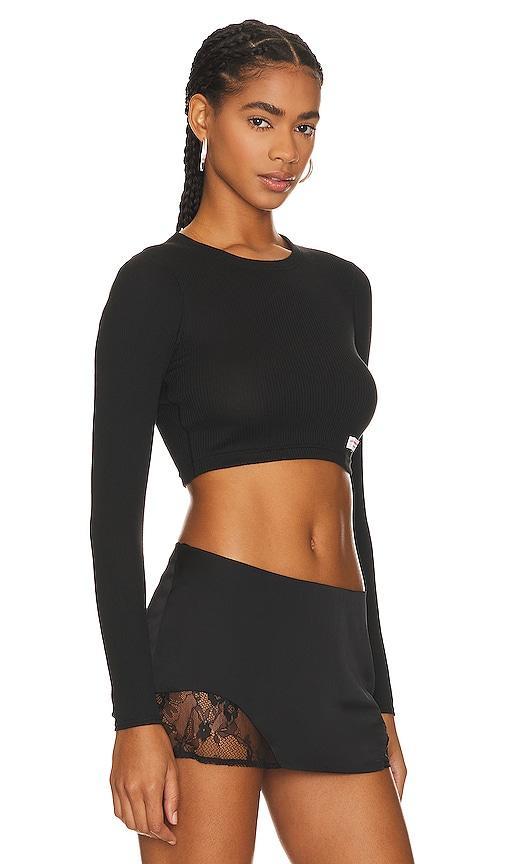 Alexander Wang Ribbed Long Sleeve Cropped Top Product Image