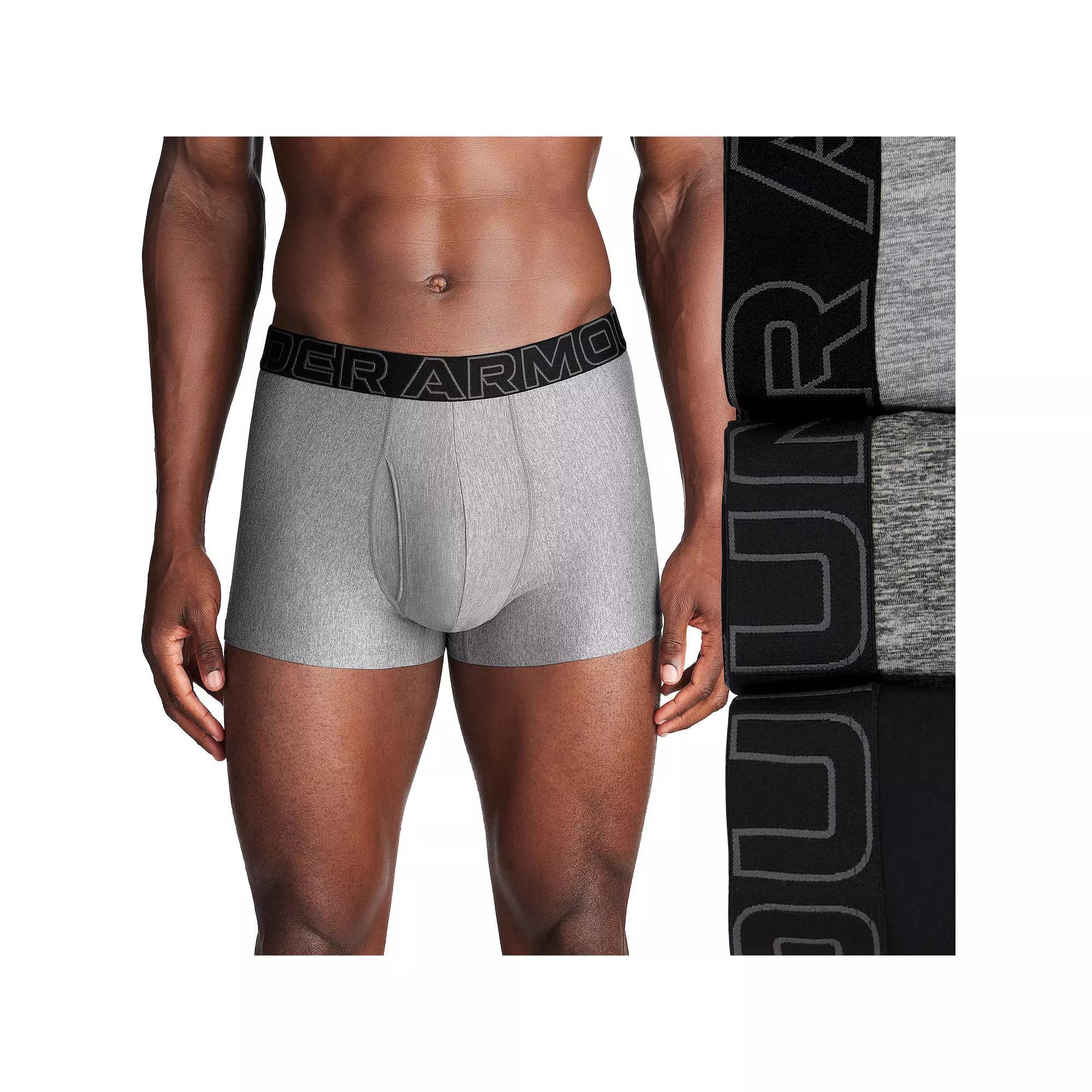 Men's Under Armour 3-pack Performance Tech 3-in. Boxer Briefs, Size: Medium, Silver Product Image