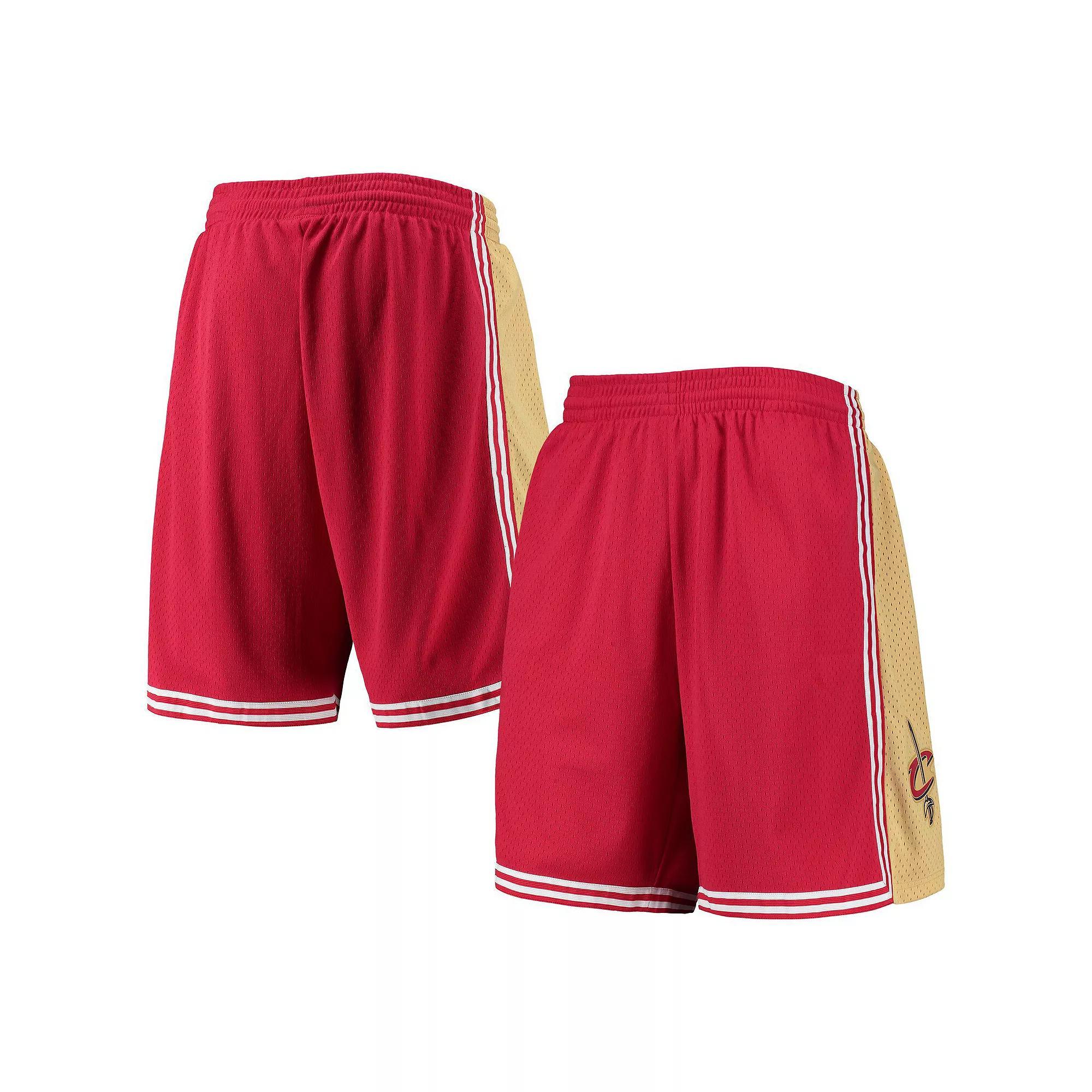 Men's Mitchell & Ness Wine Cleveland Cavaliers 2003-04 Hardwood Classics Swingman Shorts, Size: Large, Red Product Image