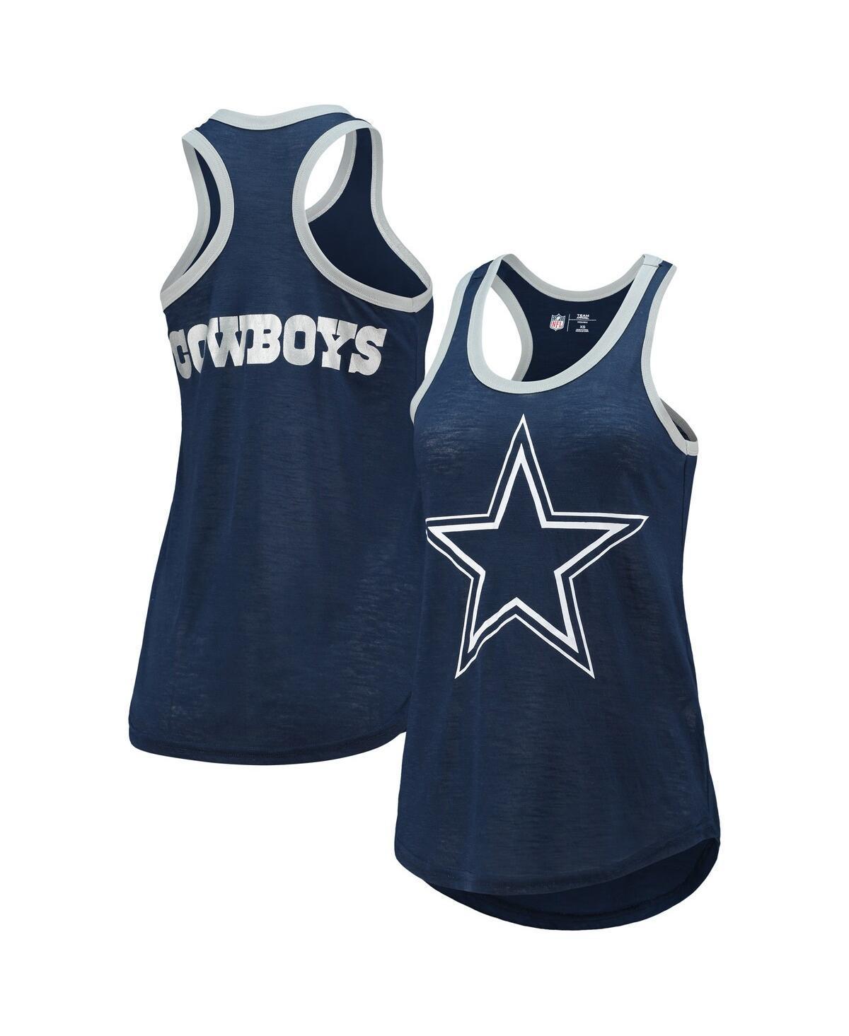 Women's G-III 4Her by Carl Banks Navy Dallas Cowboys Tater Burnout Tank Top, Size: Small, Blue Product Image