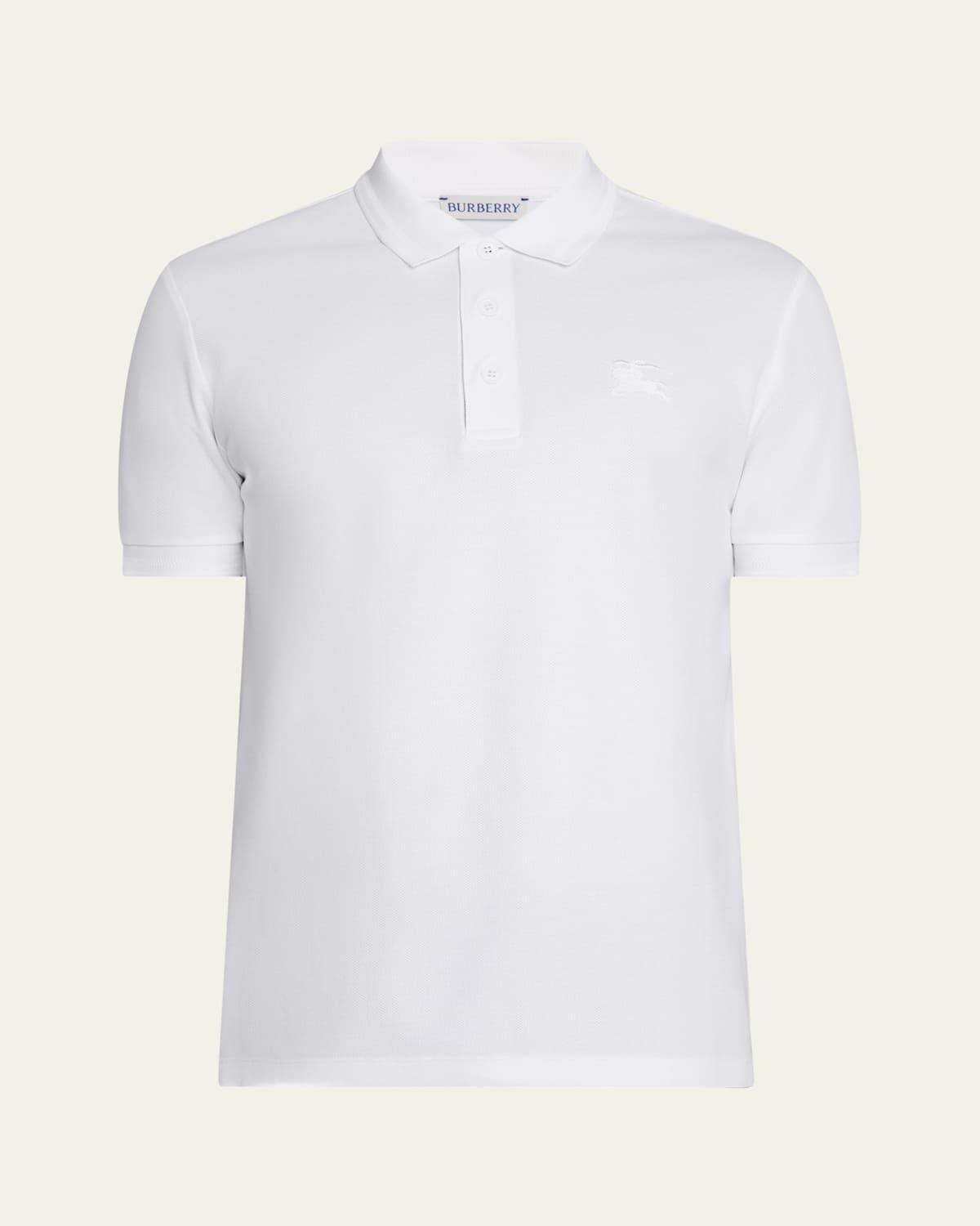 burberry Men's Eddie TB Monogram Cotton Polo in Black at Nordstrom, Size Small Product Image