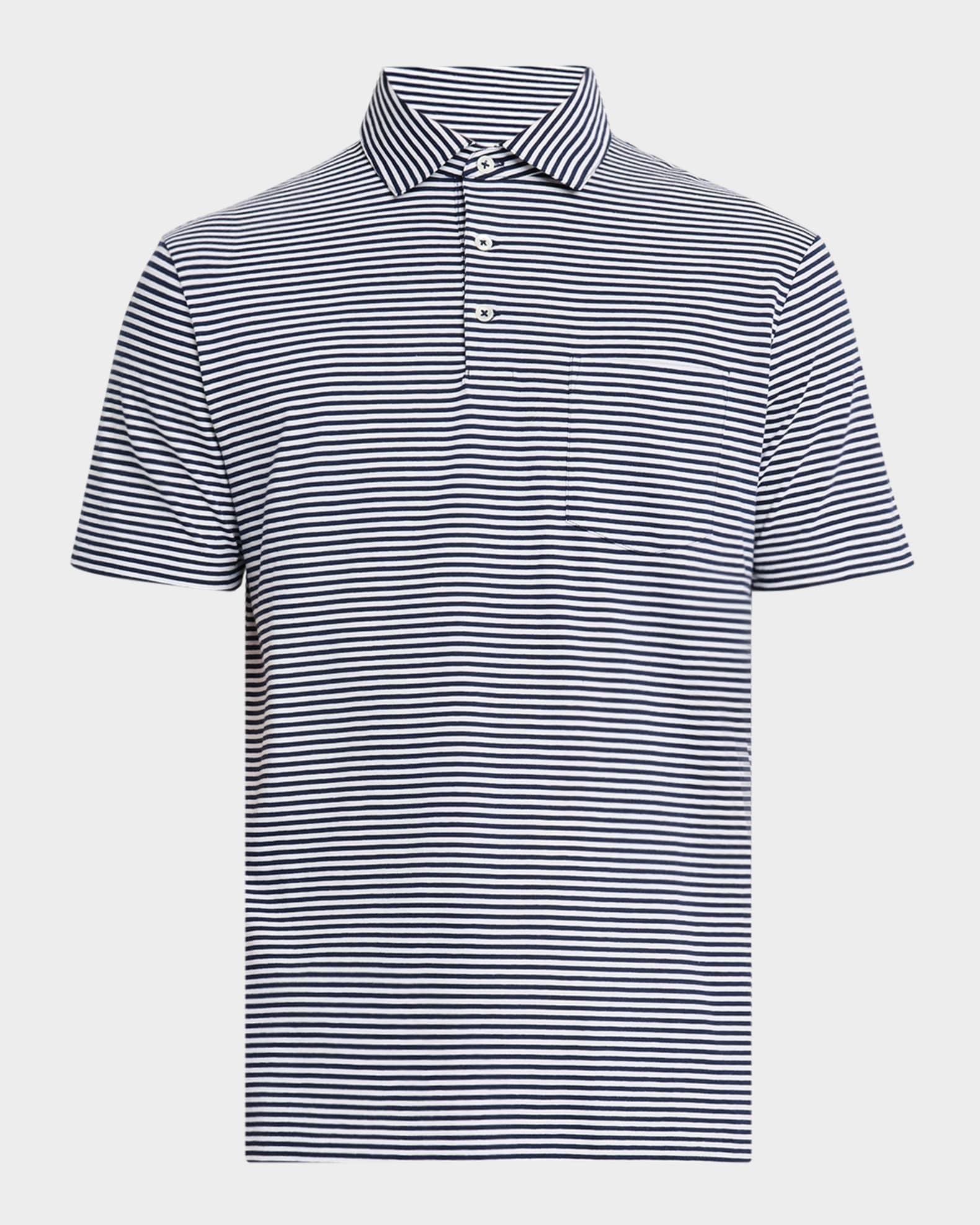 Men's Striped Lisle Polo Shirt Product Image