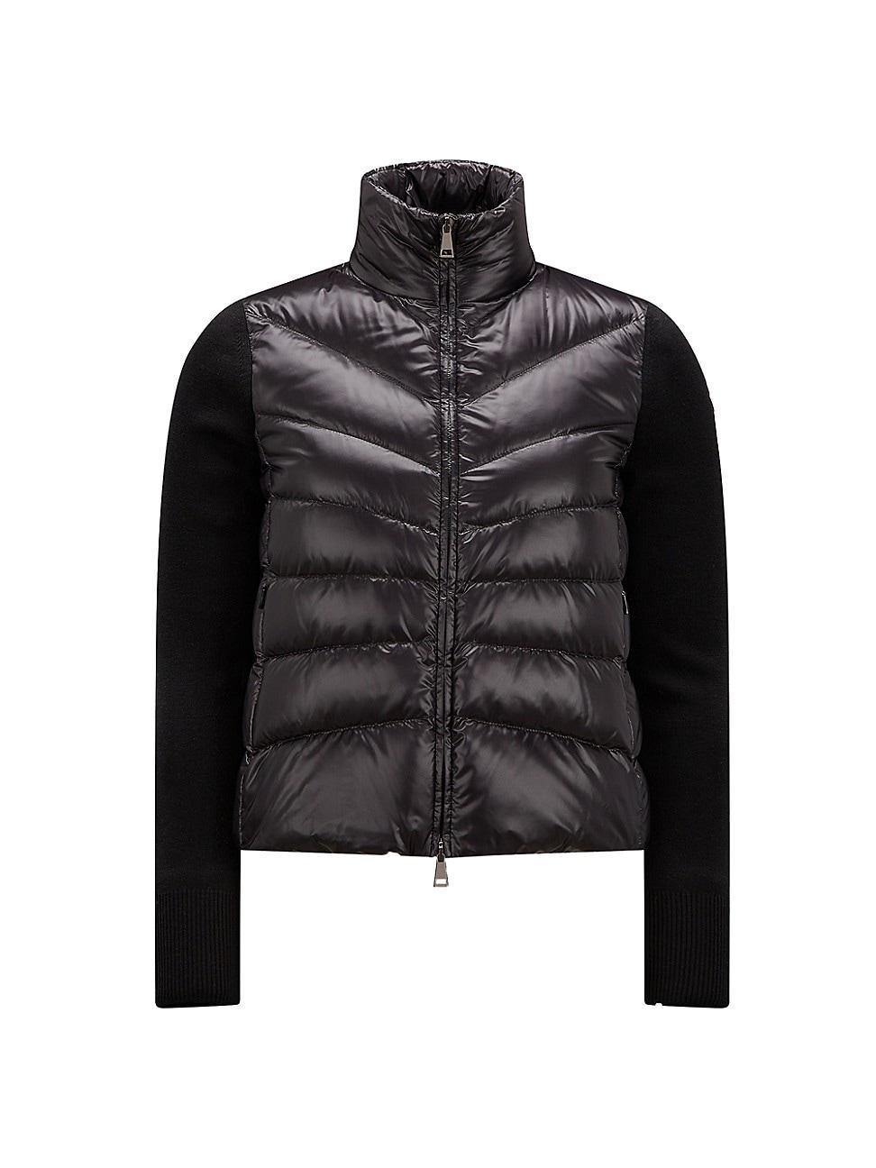 Womens Zip Front Down Knit Cardigan Product Image
