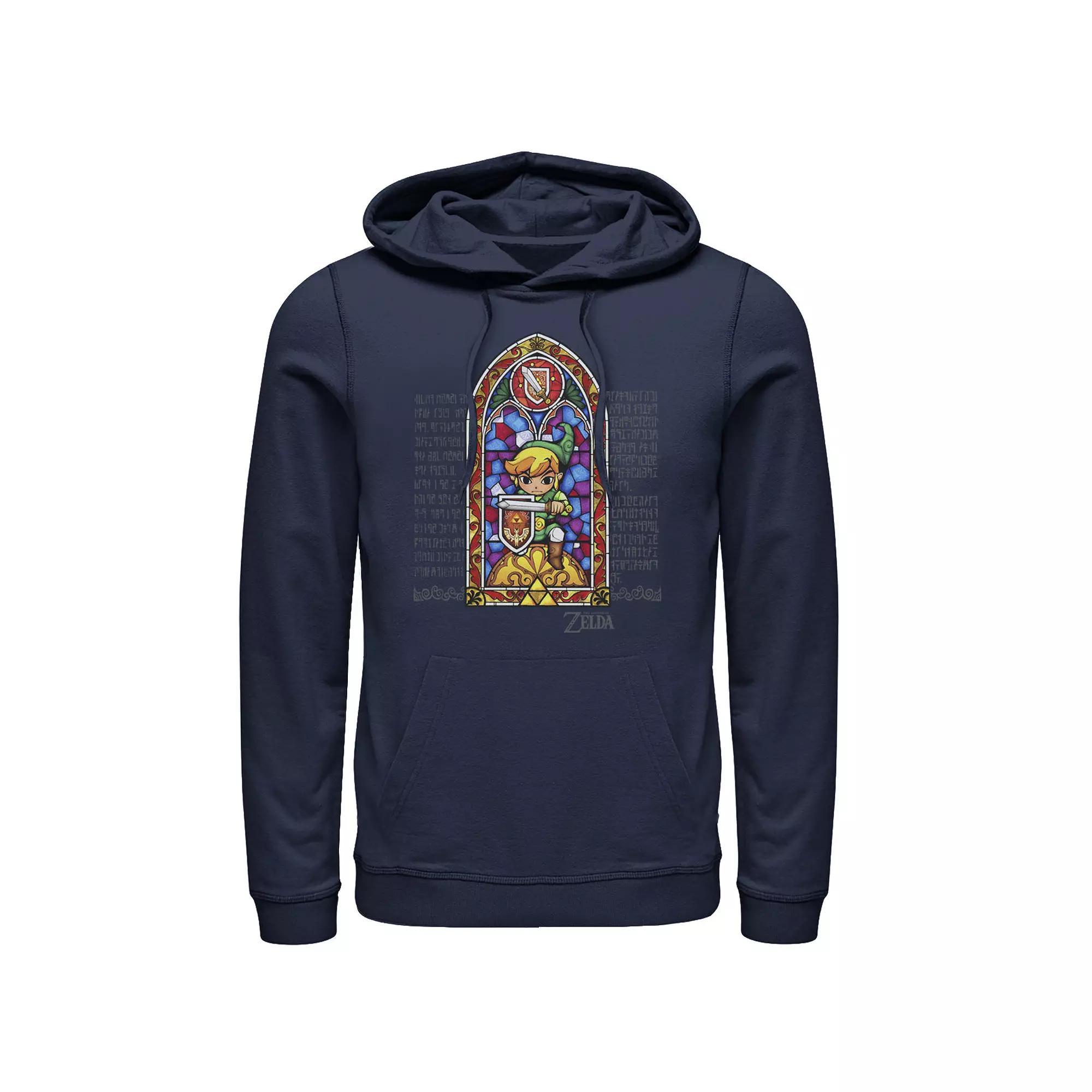 Men's Nintendo The Legend of Zelda Stained Glass Protector Hoodie, Size: Small, Blue Product Image