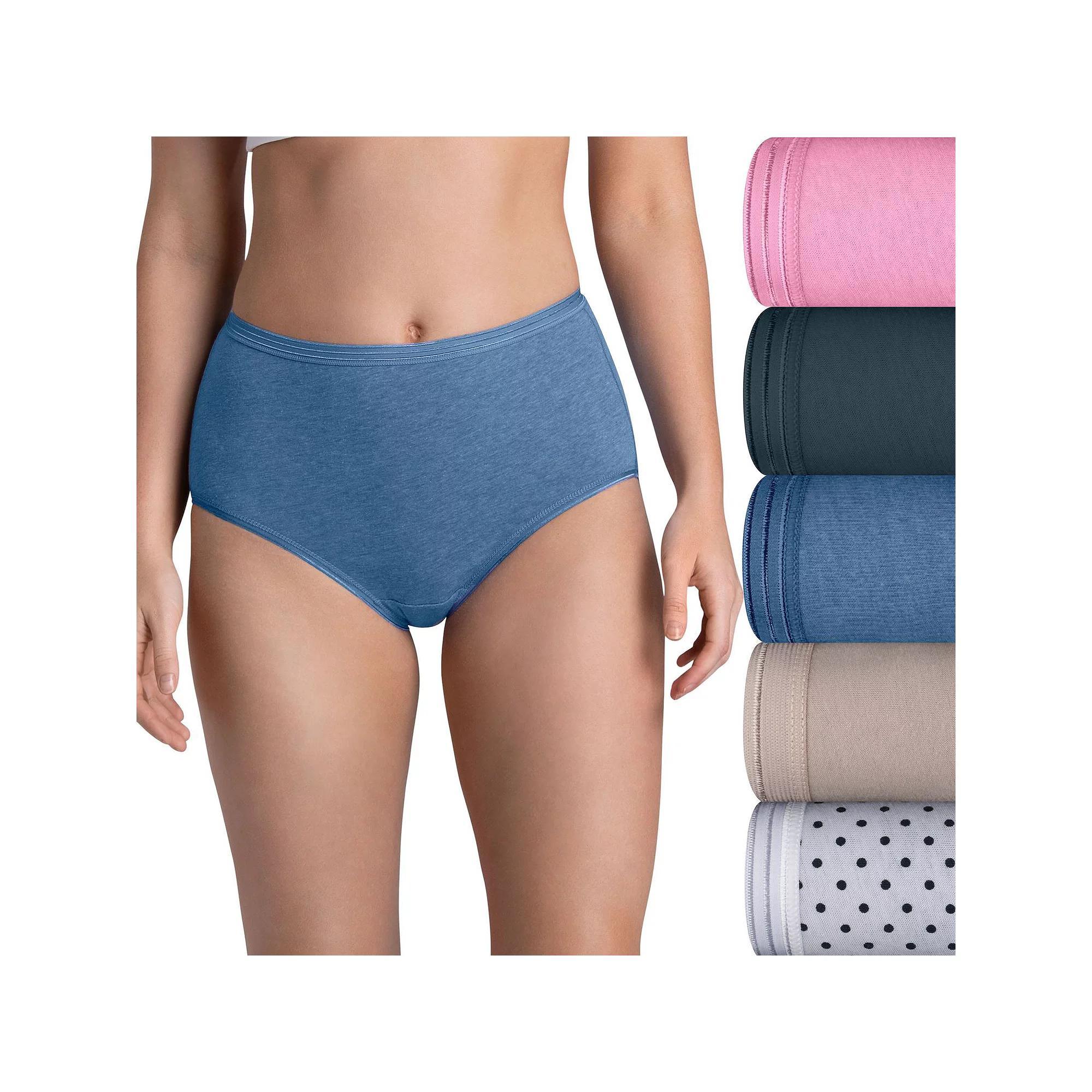 Women's Fruit of the Loom® Ultra Soft Brief 5-pack Panty Set 5DUSKBR, Size: 10, High Society Asst Product Image