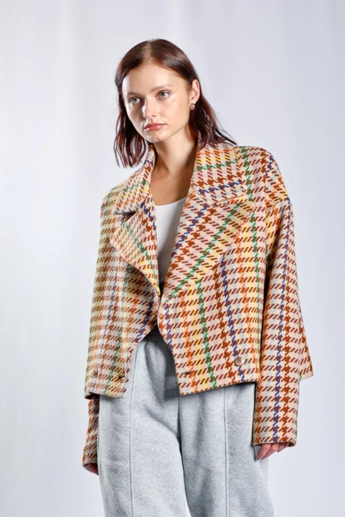 Multi Color Herringbone Jacket Product Image