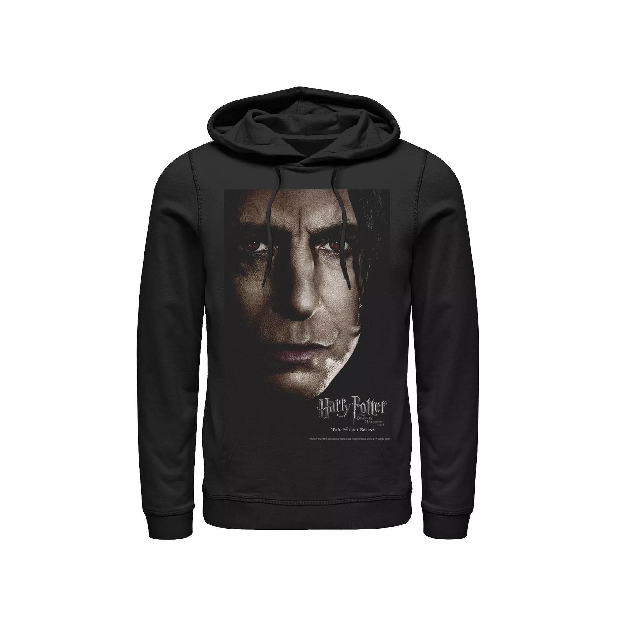 Mens Harry Potter Deathly Hallows Snape Character Poster Graphic Pullover Hoodie Product Image