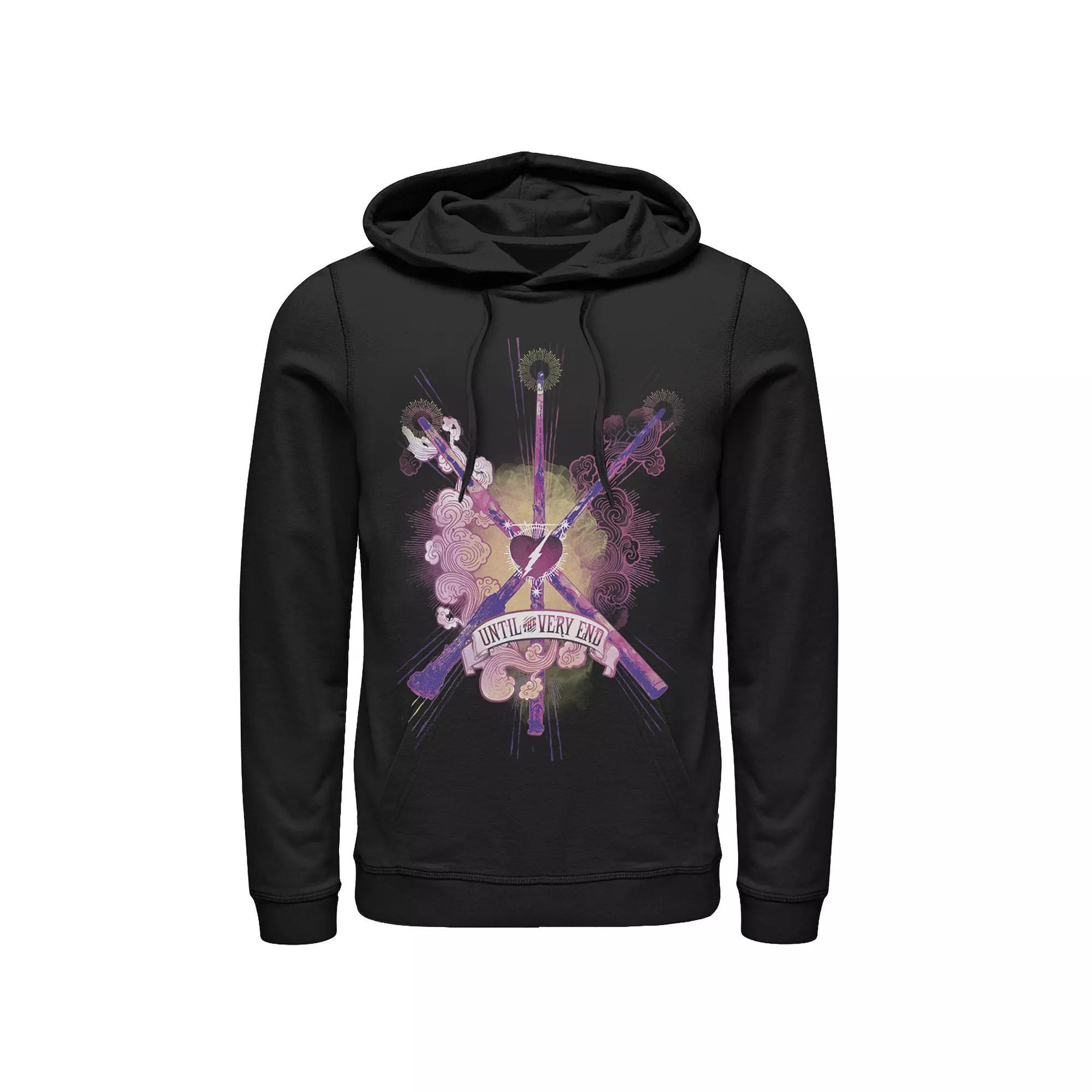 Men's Harry Potter Until The Very End Wands Hoodie, Size: Medium, Black Product Image