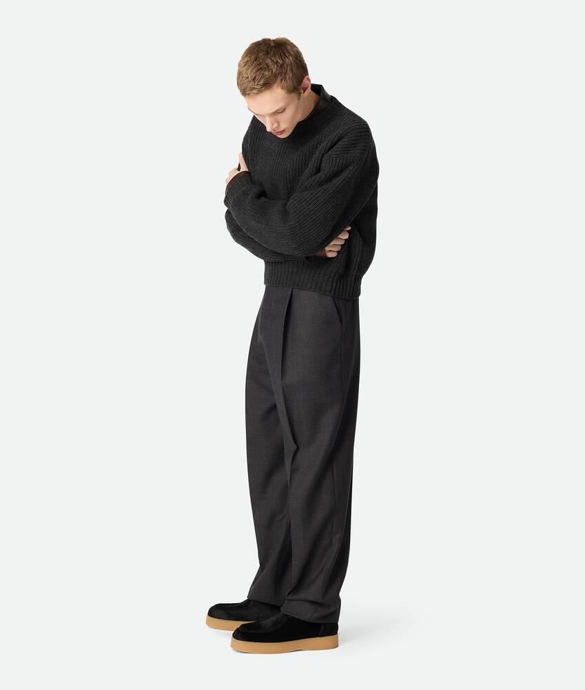 Men's Wool And Cashmere Jumper in Dark grey melange Product Image