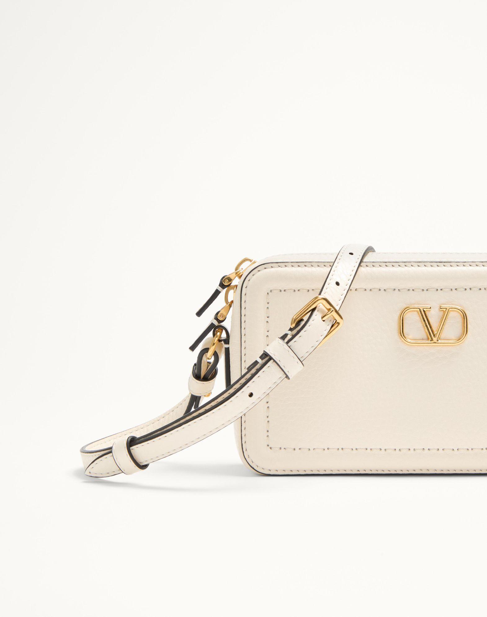Valentino Garavani Alltime Mini Shoulder Bag In Grainy Calfskin Product Image