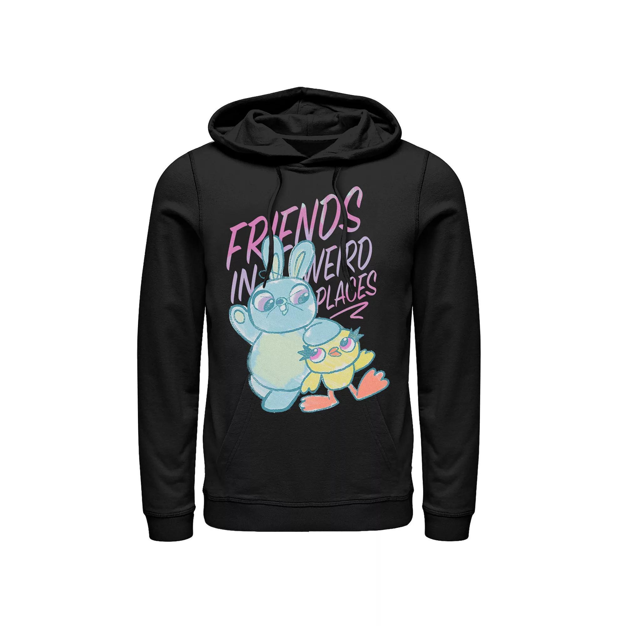 Disney / Pixar's Toy Story 4 Ducky & Bunny Men's Friends Sketch Pullover Hoodie, Size: Large, Black Product Image