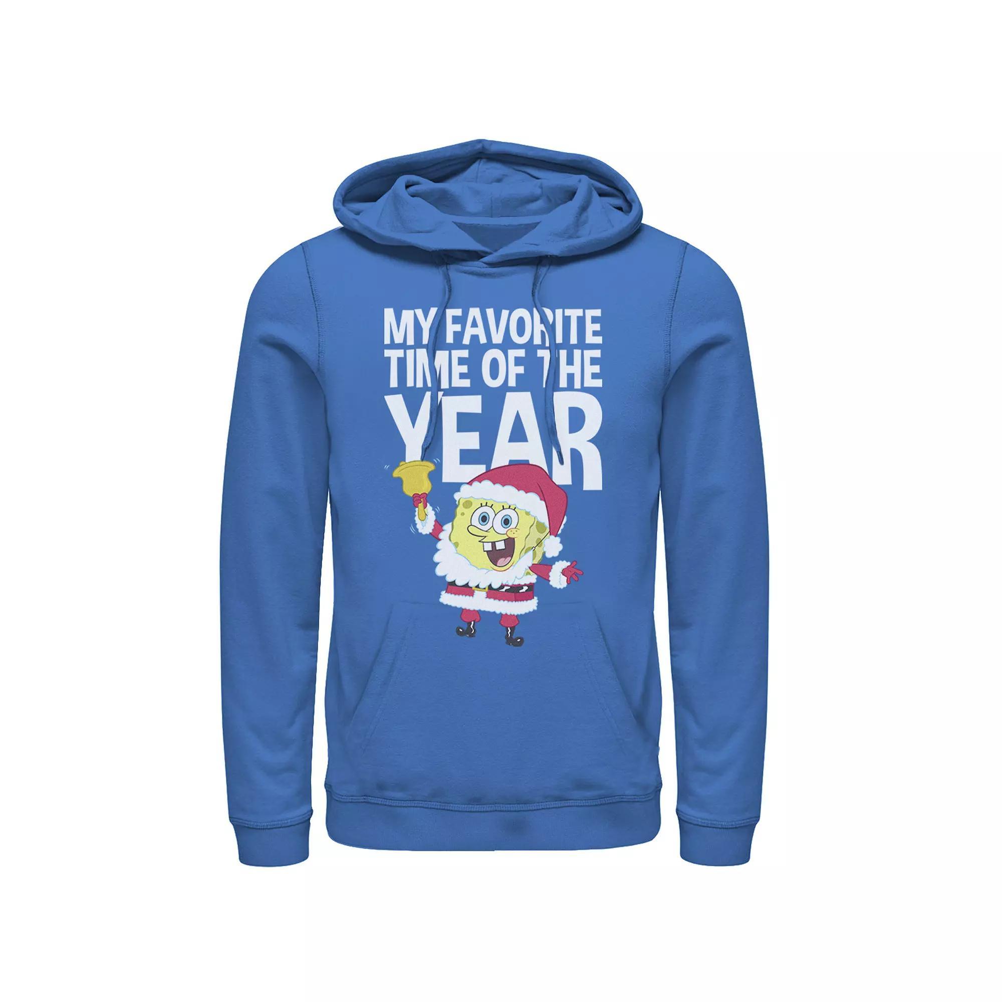 Mens Nickelodeon Spongebob Squarepants Santa Christmas Favorite Time Graphic Hoodie Product Image