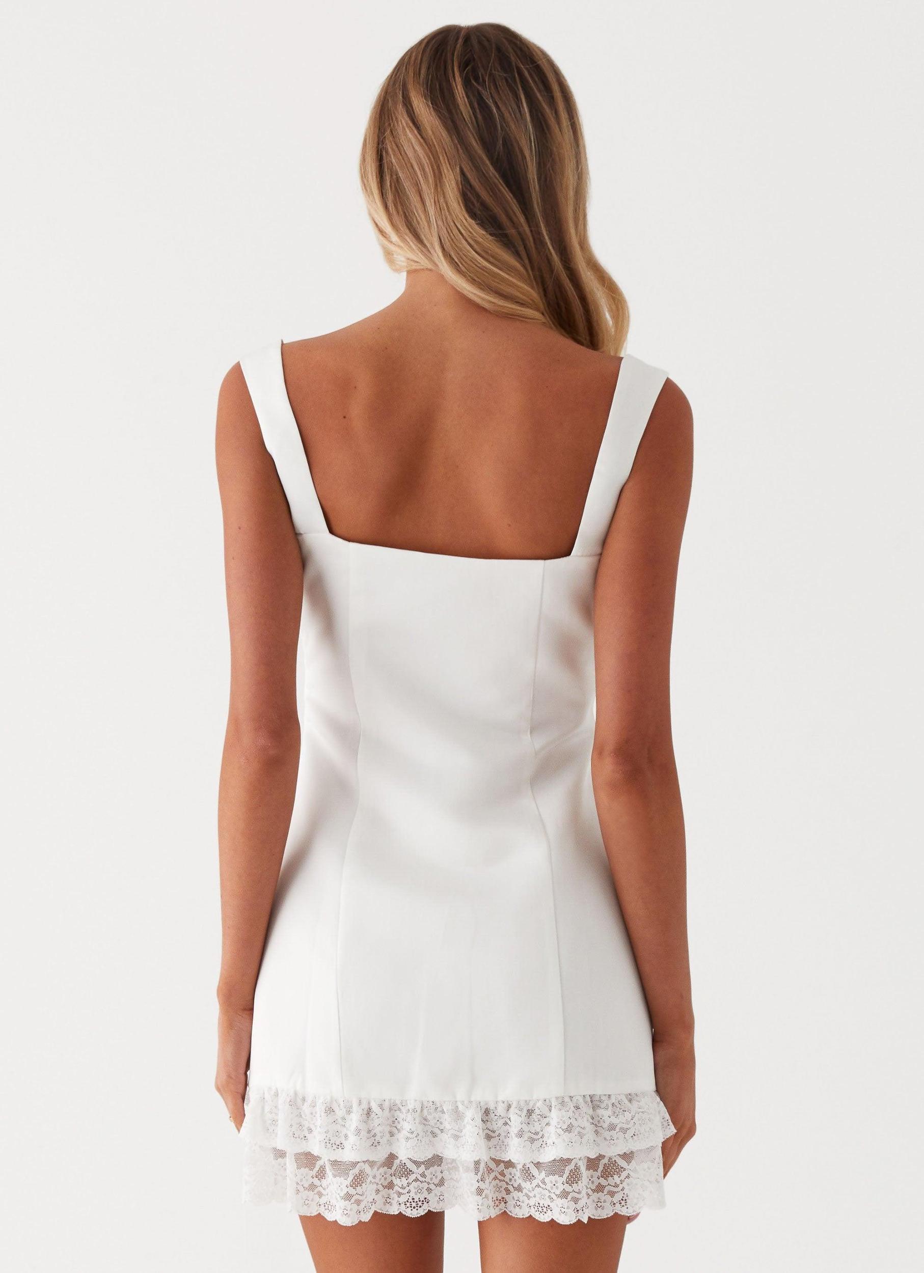 Isadora Lace Mini Dress - White Product Image
