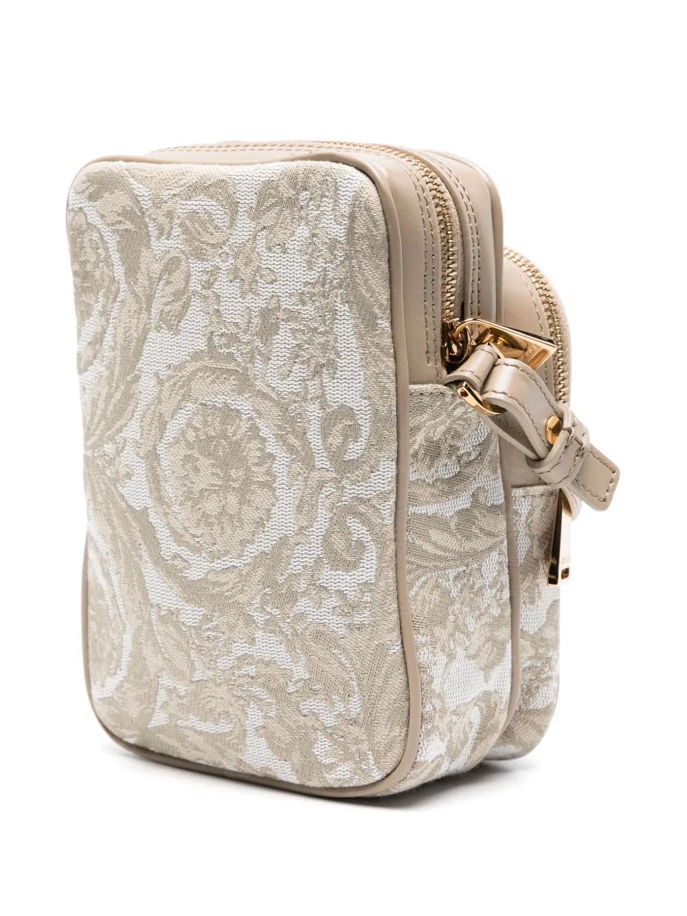VERSACE Barocco Athena Messenger Bag In Neutrals Product Image