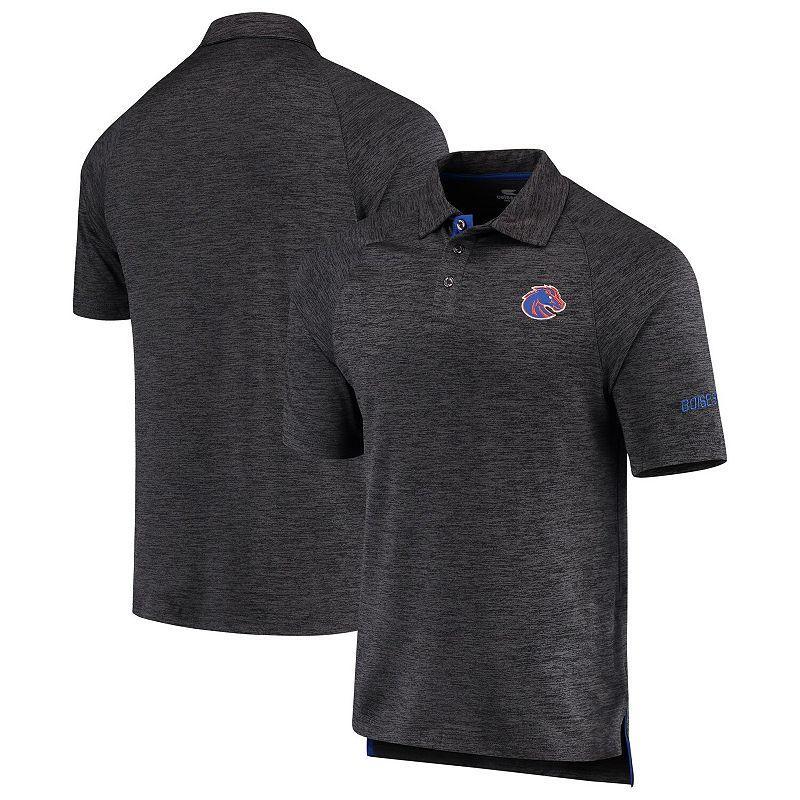 Men's Colosseum Heathered Black Boise State Broncos Down Swing Polo, Size: Small, Charco Product Image